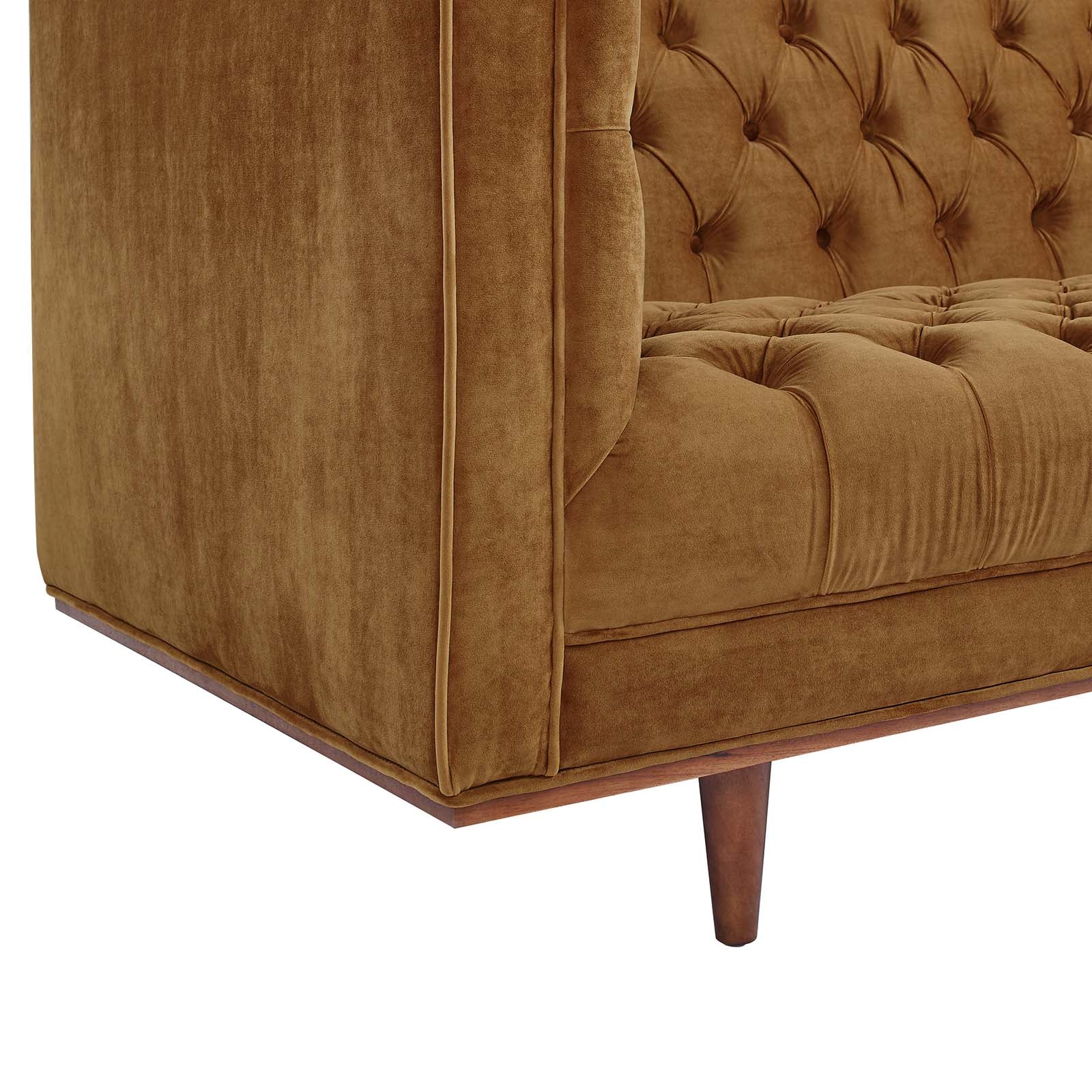 Modway Sofas & Couches - Elation Tufted Performance Velvet Sofa Cognac