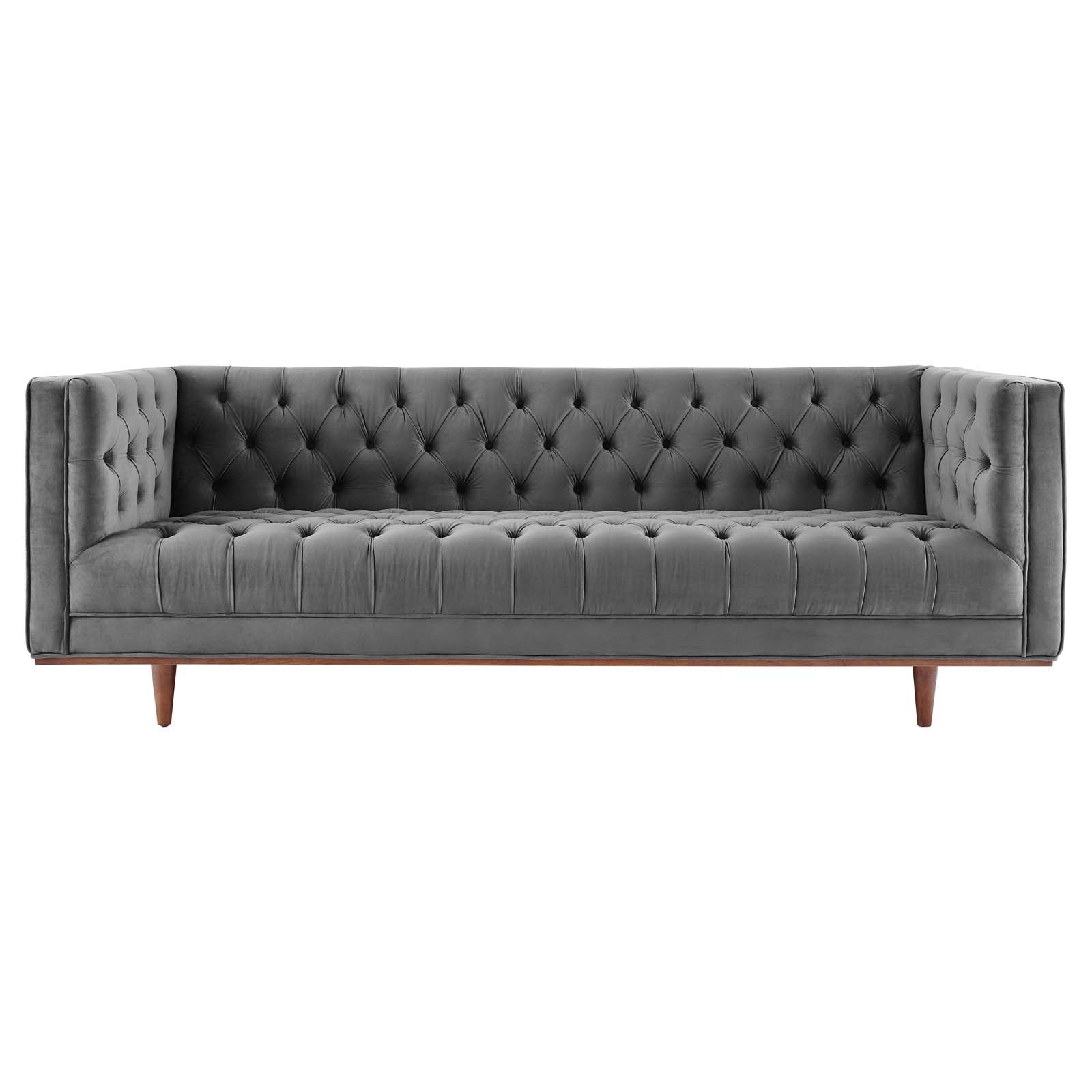 Modway Sofas & Couches - Elation Tufted Performance Velvet Sofa Gray