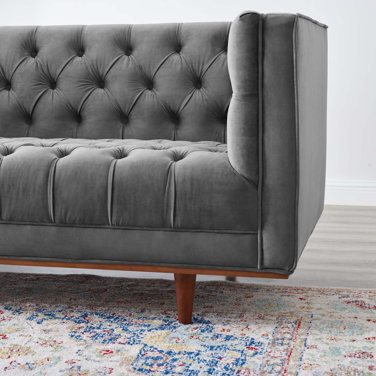 Modway Sofas & Couches - Elation Tufted Performance Velvet Sofa Gray