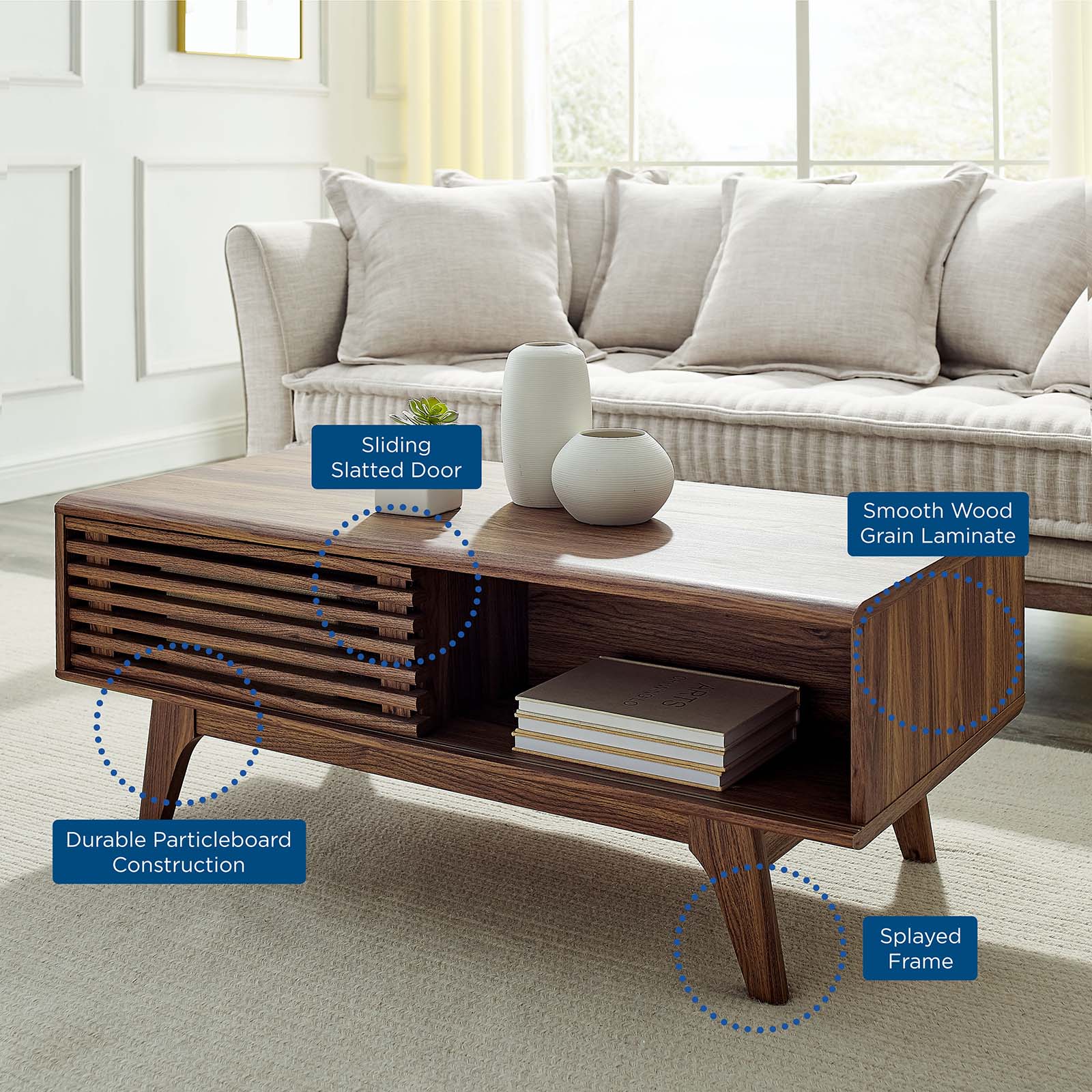 Modway Coffee Tables - Render Coffee Table Walnut