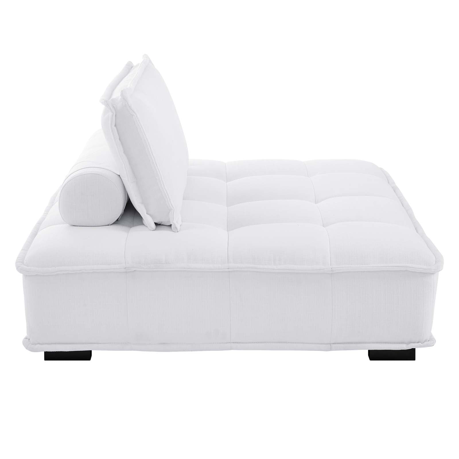Modway Accent Chairs - Saunter Tufted Fabric Armless Chair White