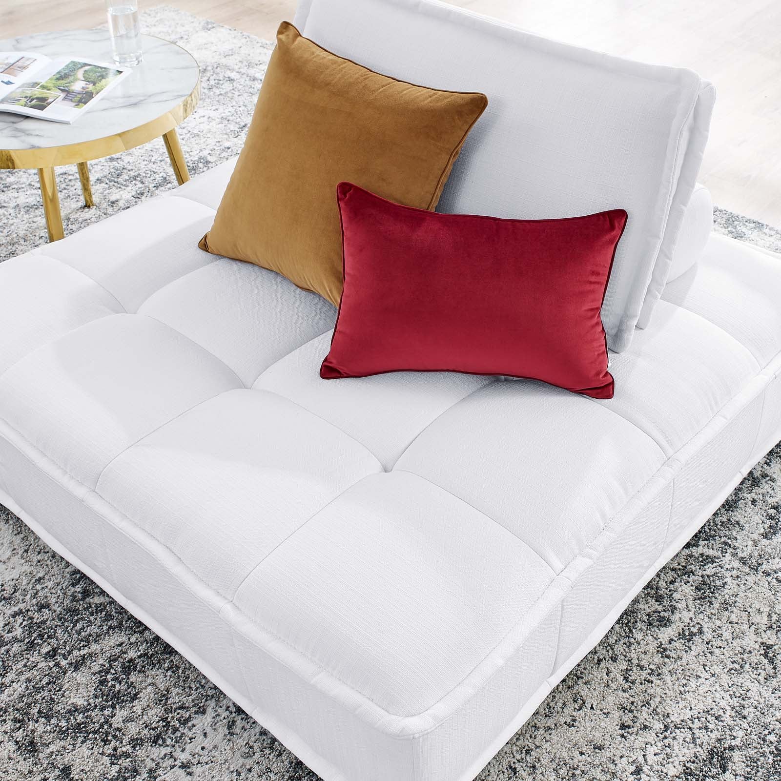 Modway Accent Chairs - Saunter Tufted Fabric Armless Chair White