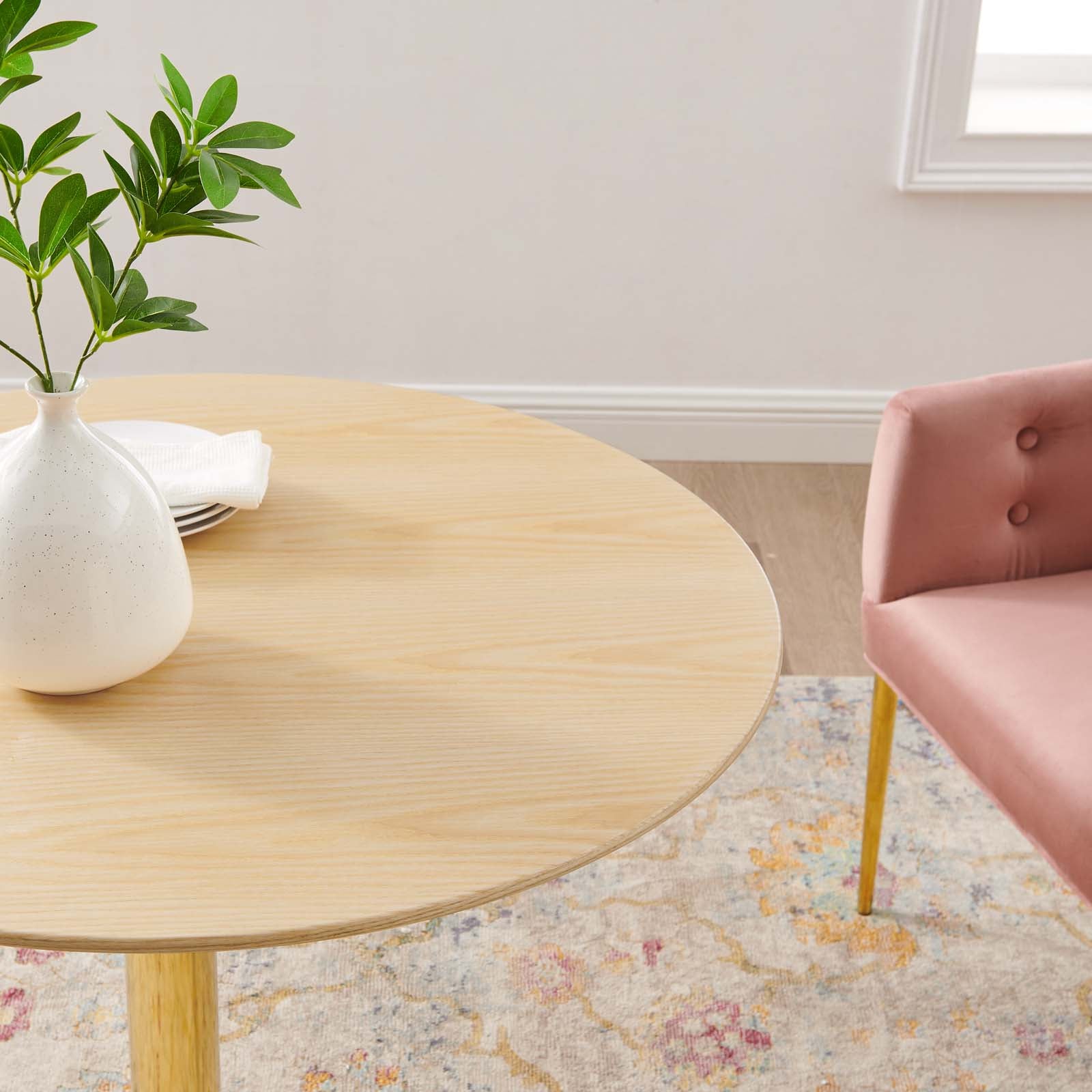 Modway Dining Tables - Verne-35"-Dining-Table-Gold-Natural