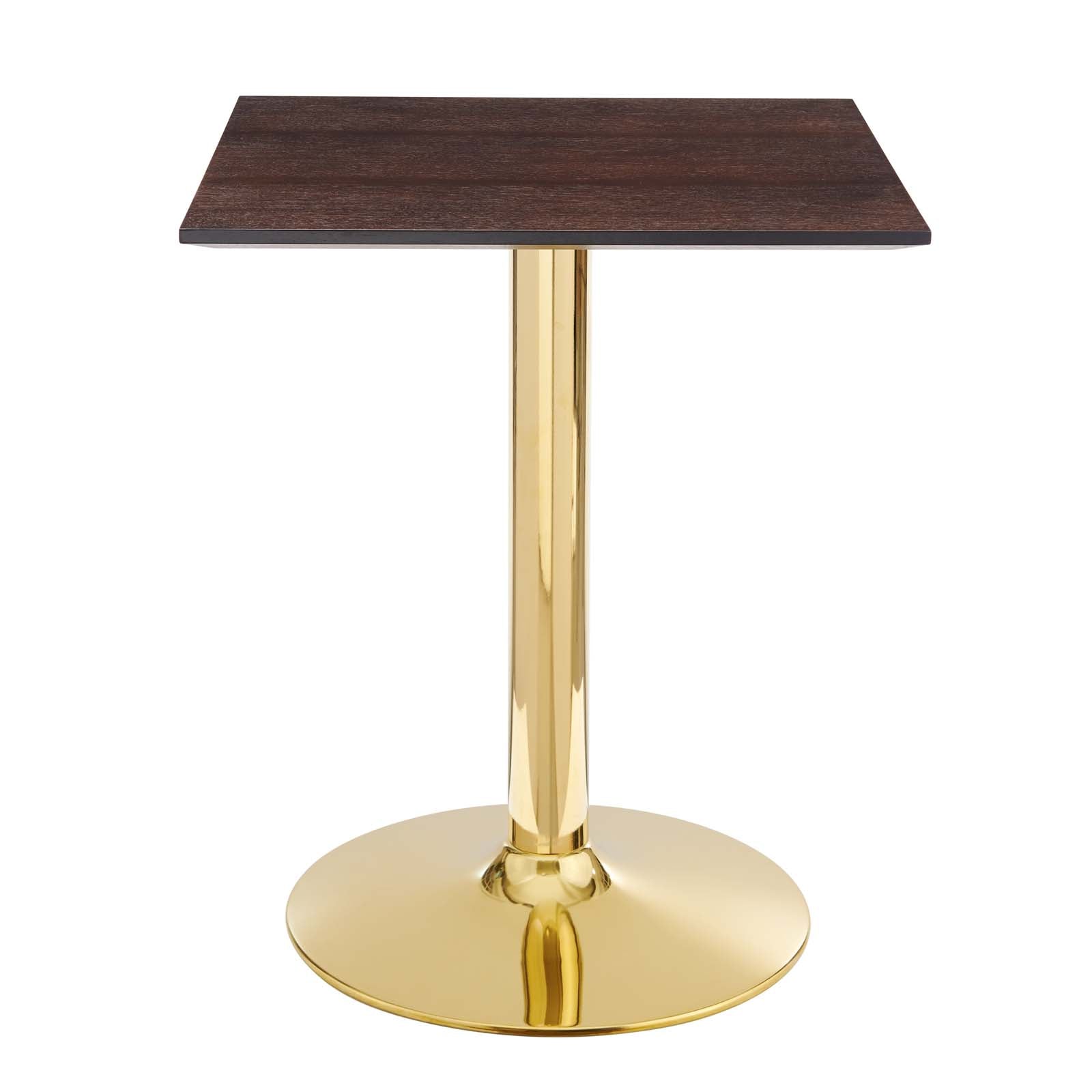 Modway Dining Tables - Verne 24" Square Dining Table Gold Cherry Walnut