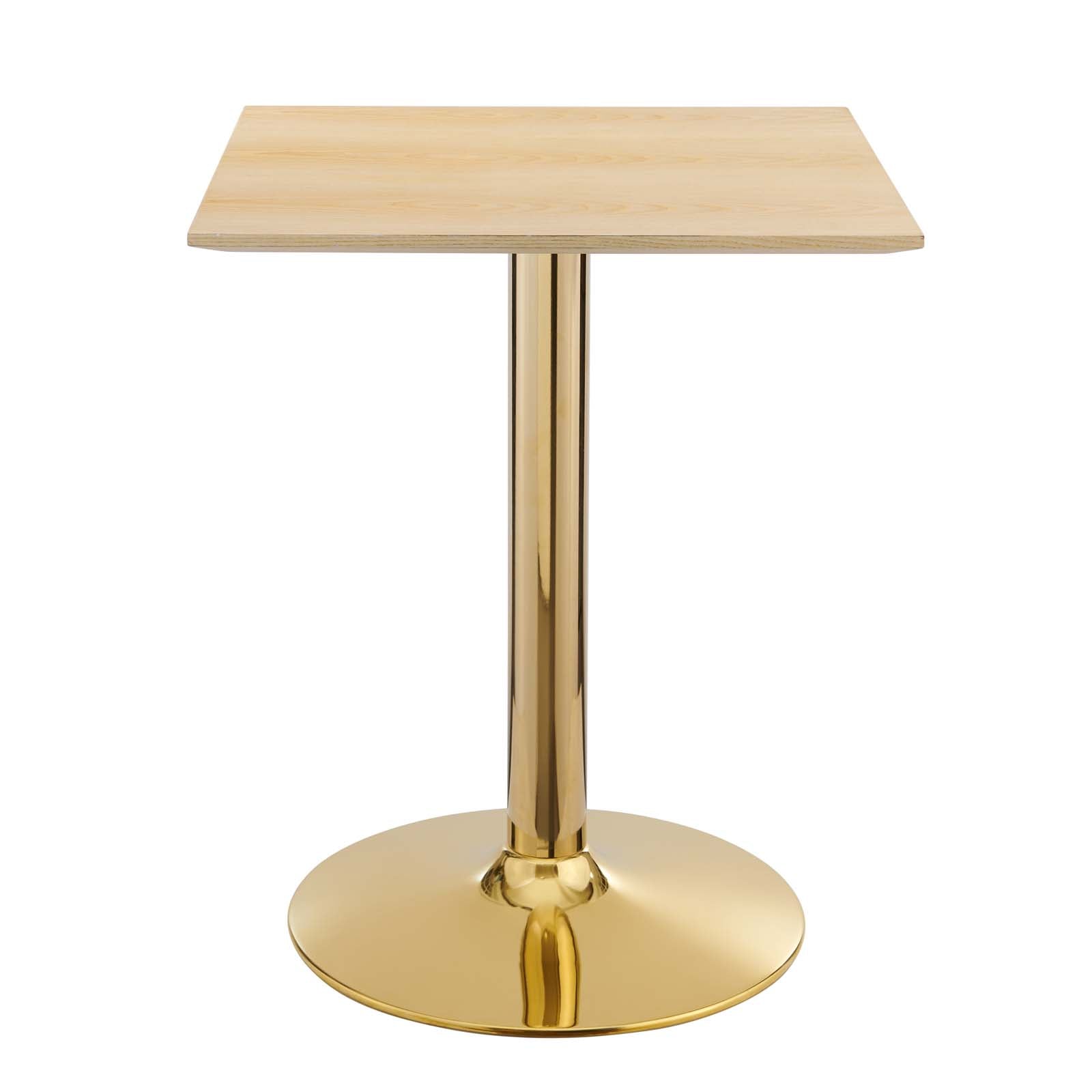 Modway Dining Tables - Verne-24"-Square-Dining-Table-Gold-Natural
