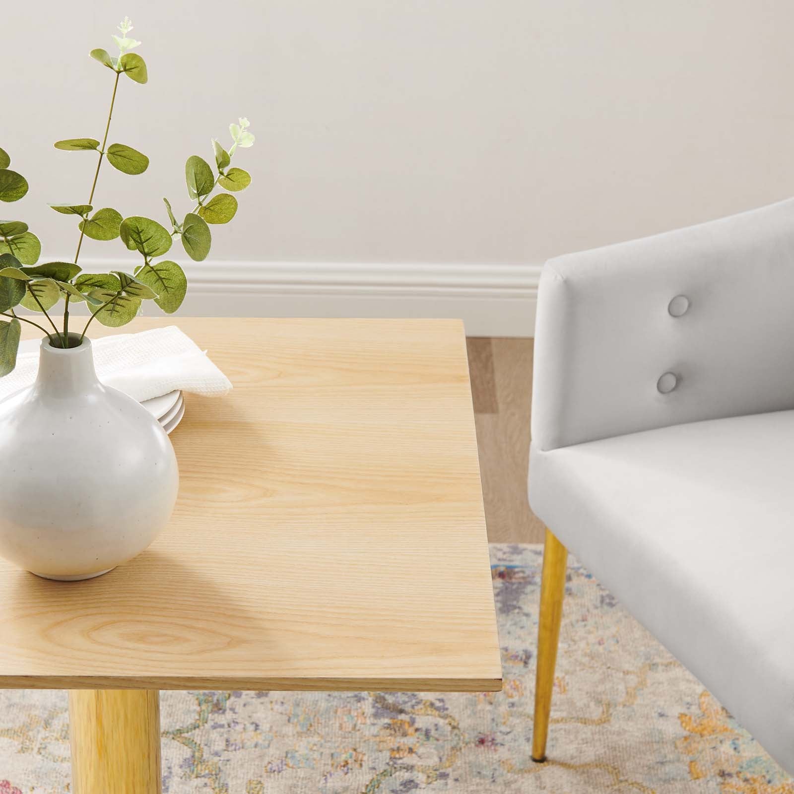 Modway Dining Tables - Verne-24"-Square-Dining-Table-Gold-Natural