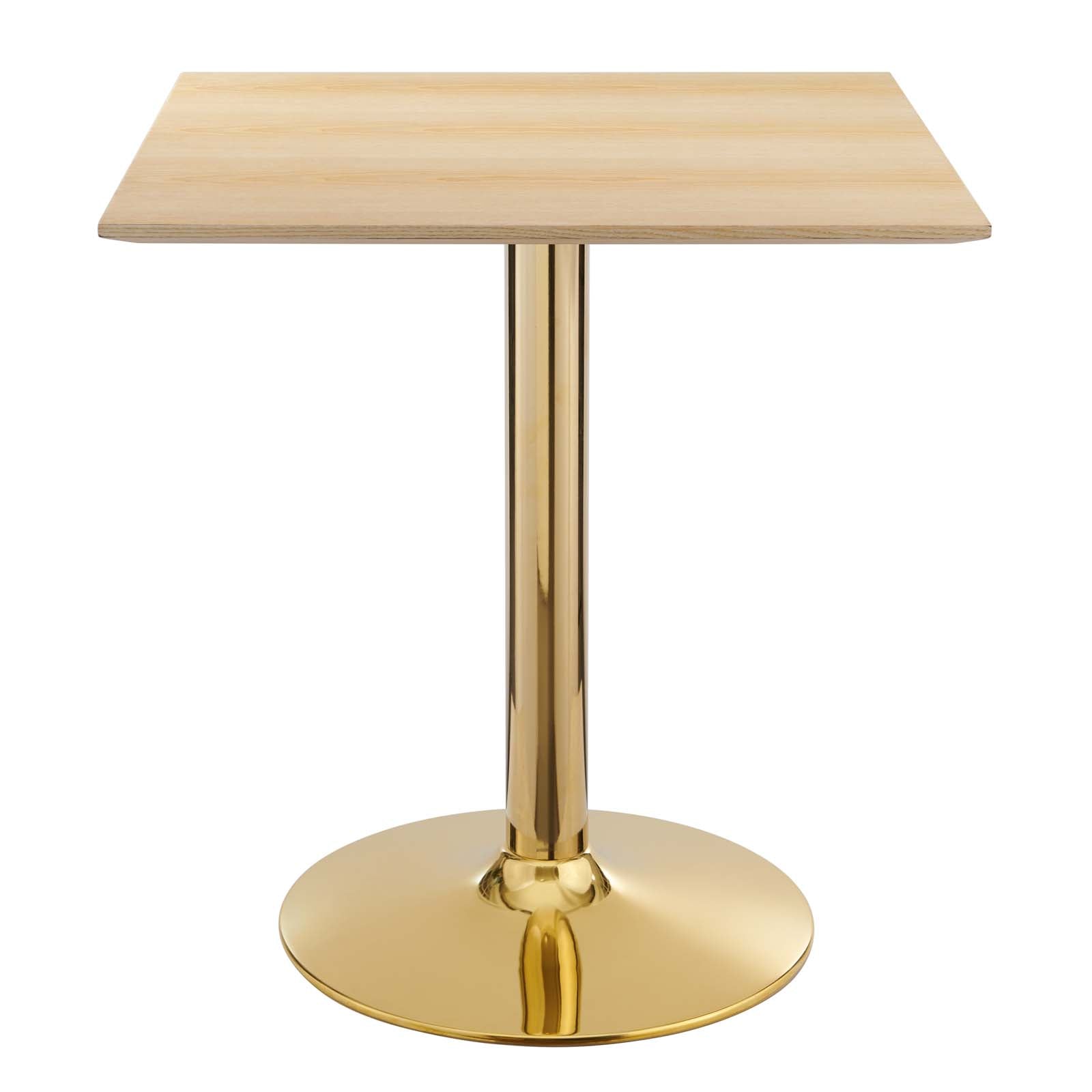Modway Dining Tables - Verne-28"-Square-Dining-Table-Gold-Natural