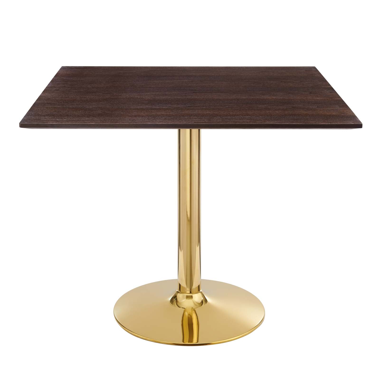 Modway Dining Tables - Verne-35"-Square-Dining-Table-Gold-Cherry-Walnut