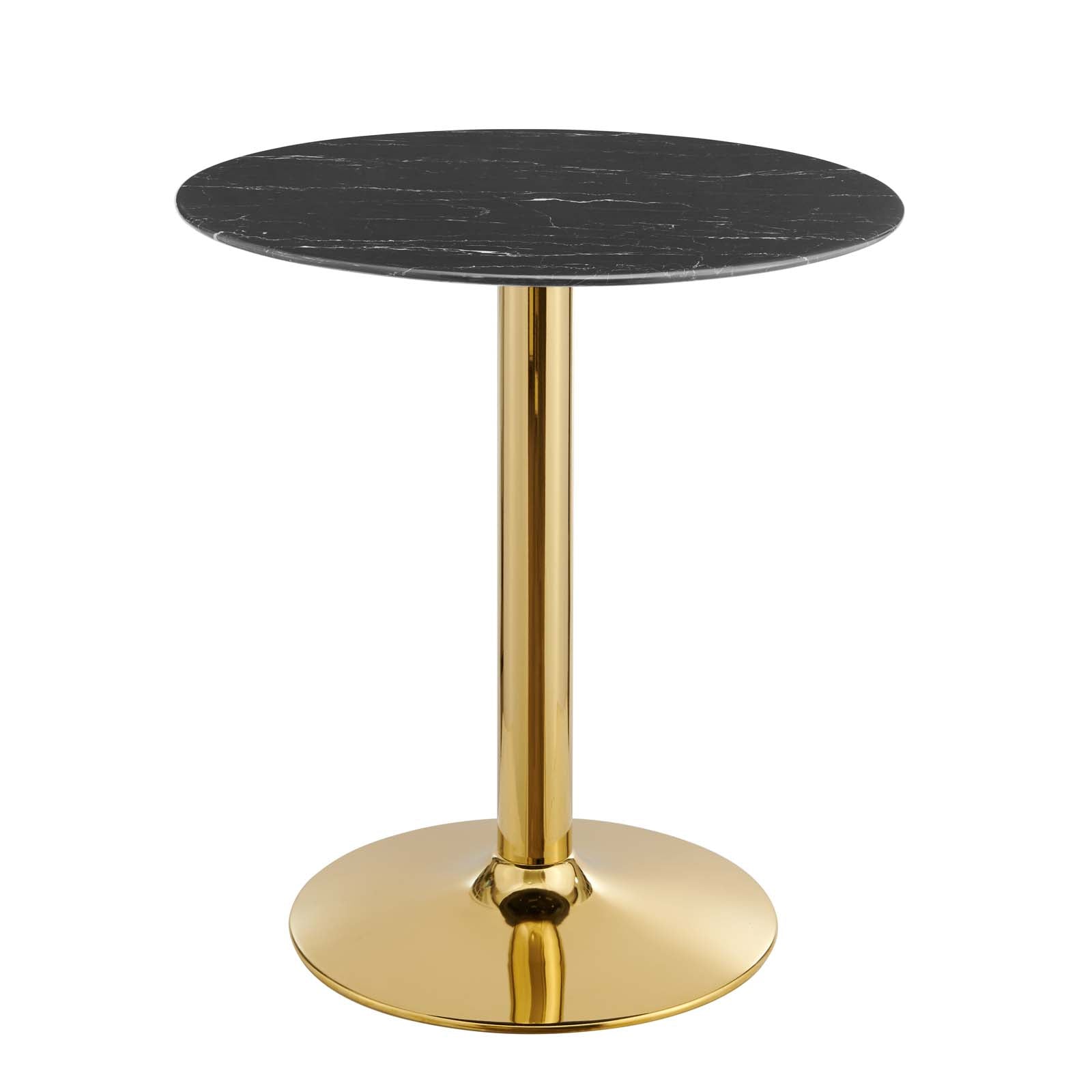 Modway Dining Tables - Verne-28"-Artificial-Marble-Dining-Table-Gold-Black