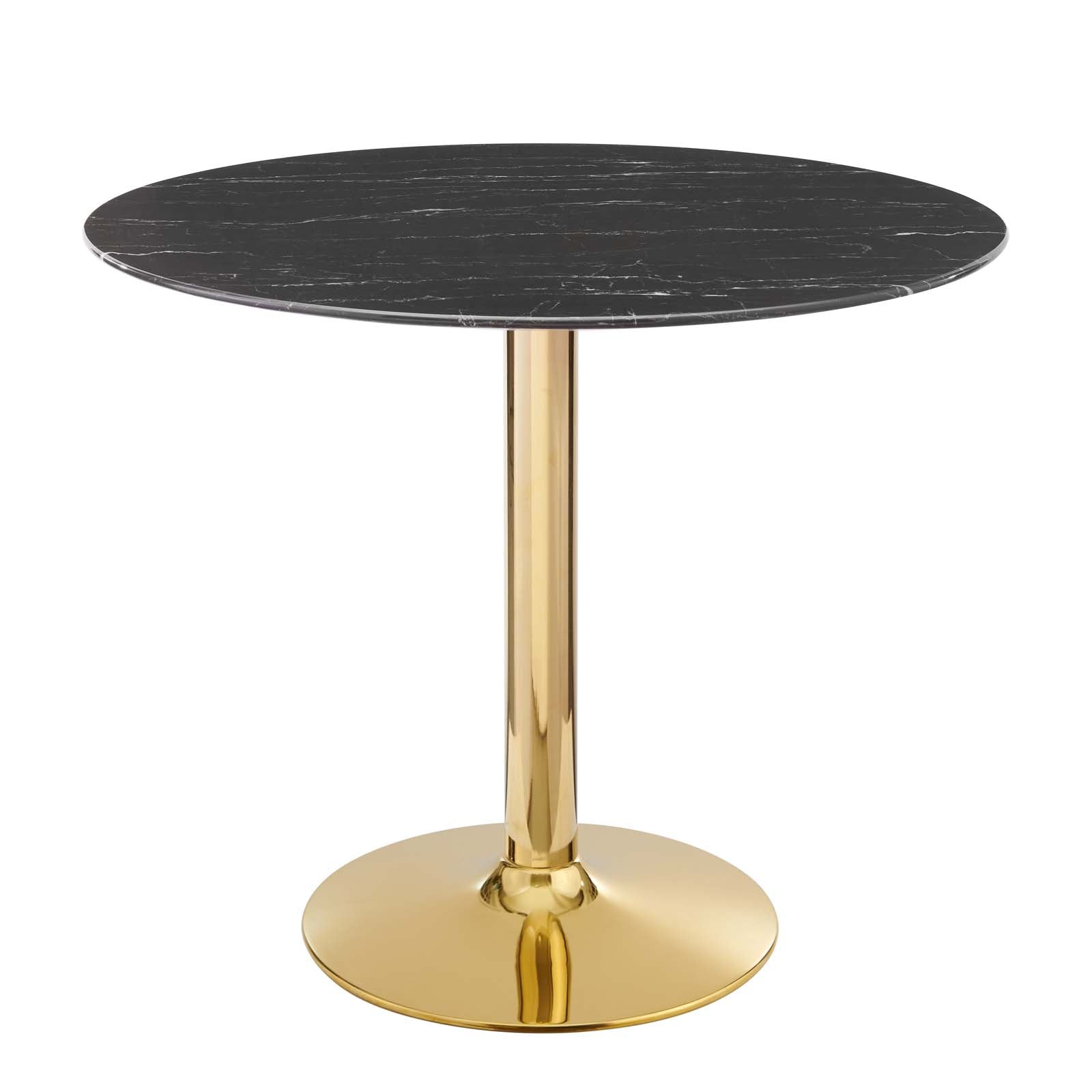 Modway Dining Tables - Verne-35"-Artificial-Marble-Dining-Table-Gold-Black