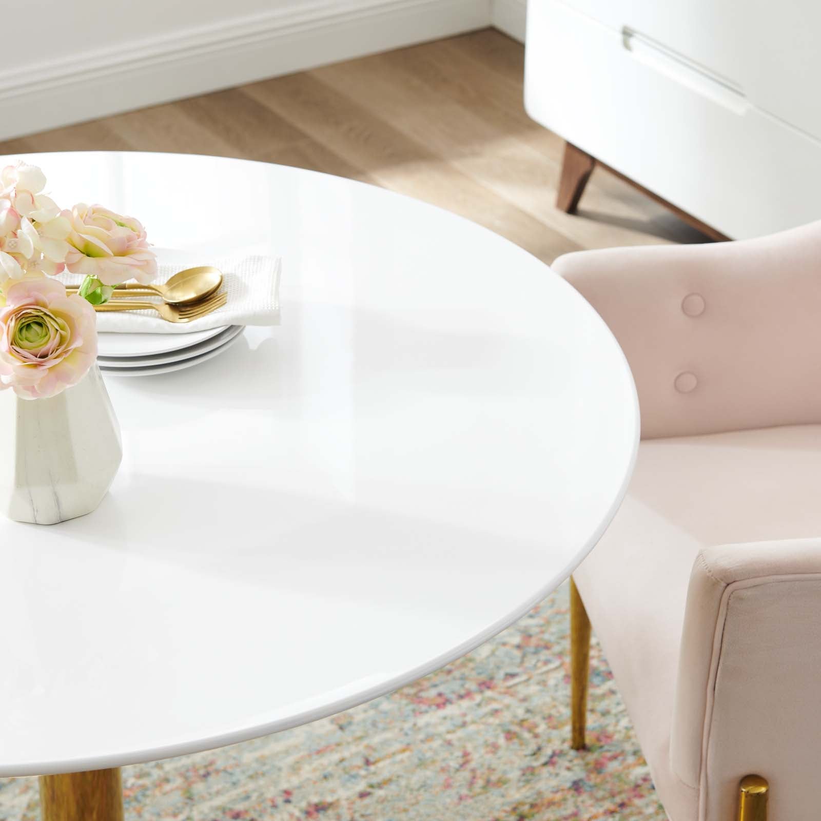 Modway Dining Tables - Verne 40" Dining Table Gold White