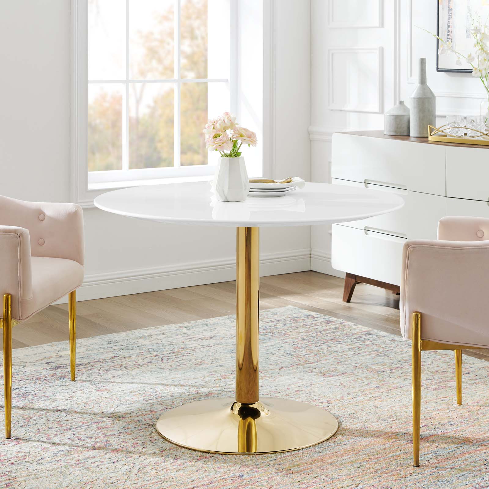 Modway Dining Tables - Verne 40" Dining Table Gold White