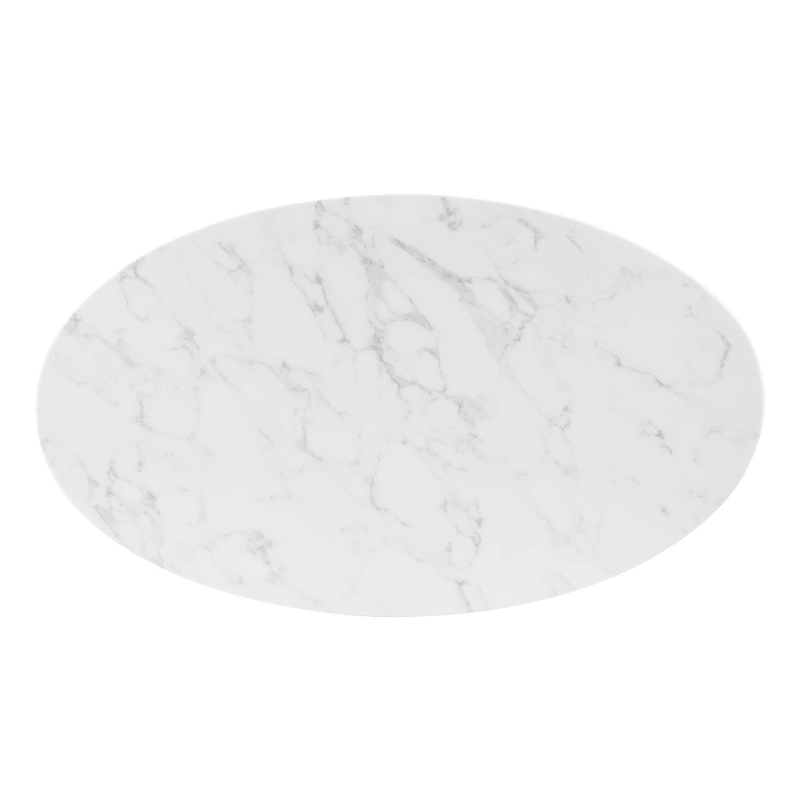 Modway Dining Tables - Verne 48" Oval Artificial Marble Dining Table Gold White
