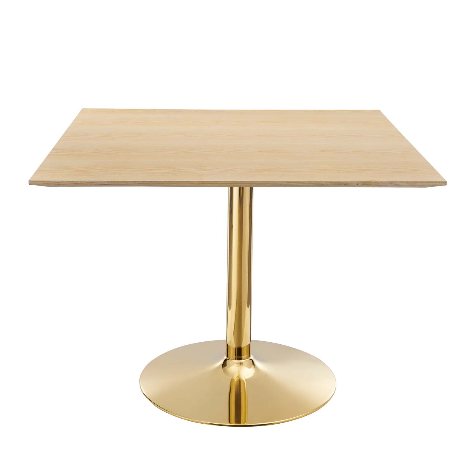 Modway Dining Tables - Verne 40" Square Dining Table Gold Natural