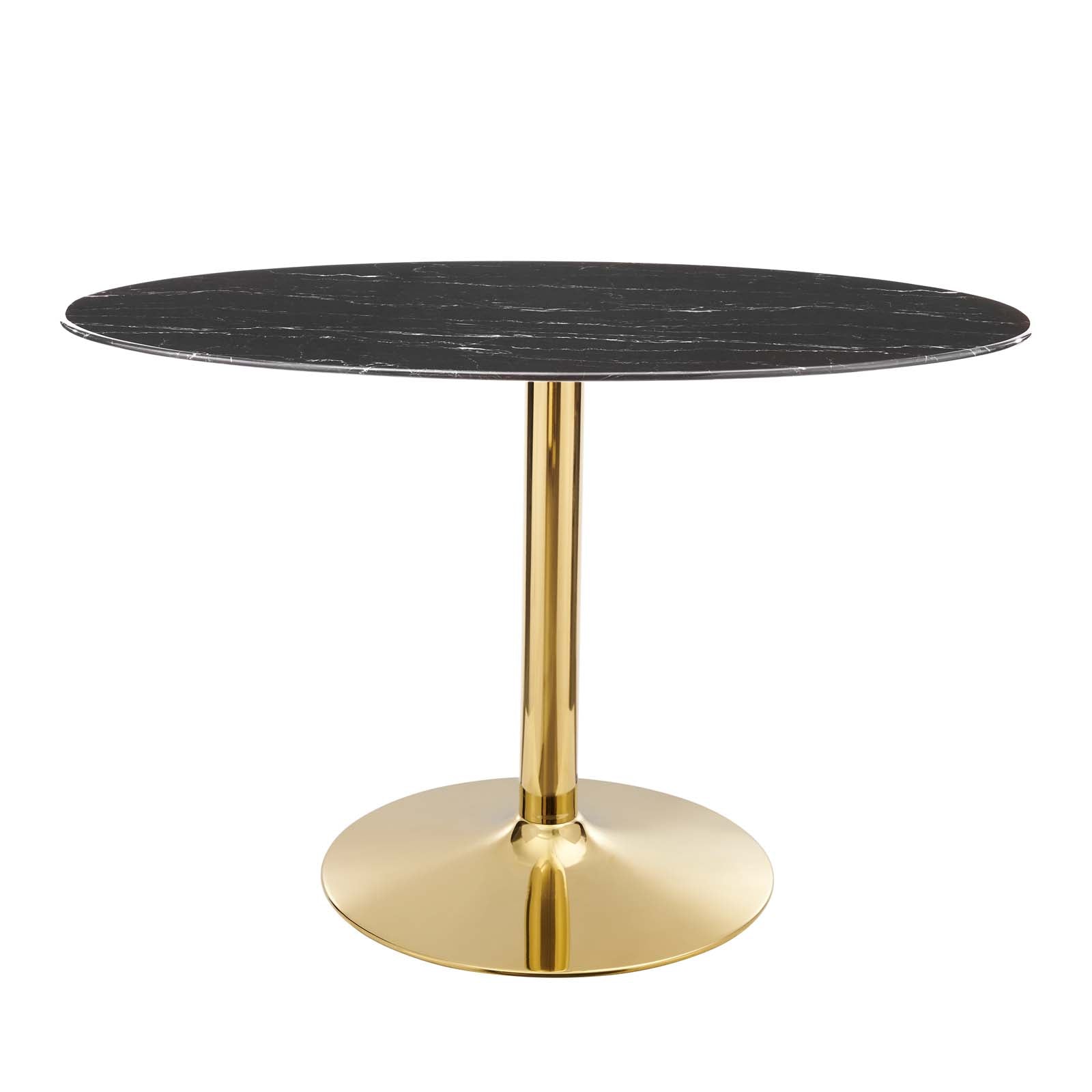 Modway Dining Tables - Verne-48"-Artificial-Marble-Dining-Table-Gold-Black