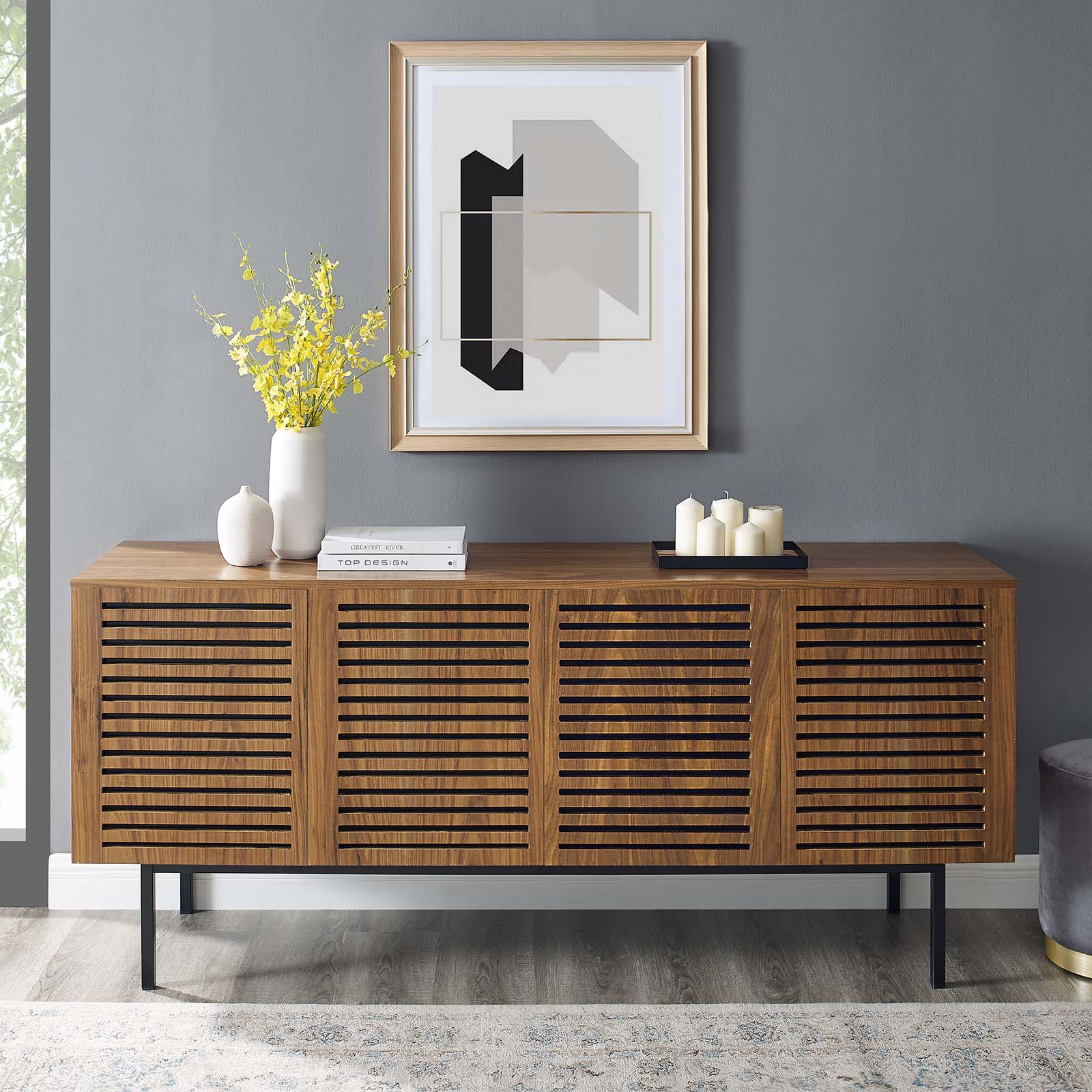 Modway TV & Media Units - Parker-73"-Tall-TV-Stand-Walnut