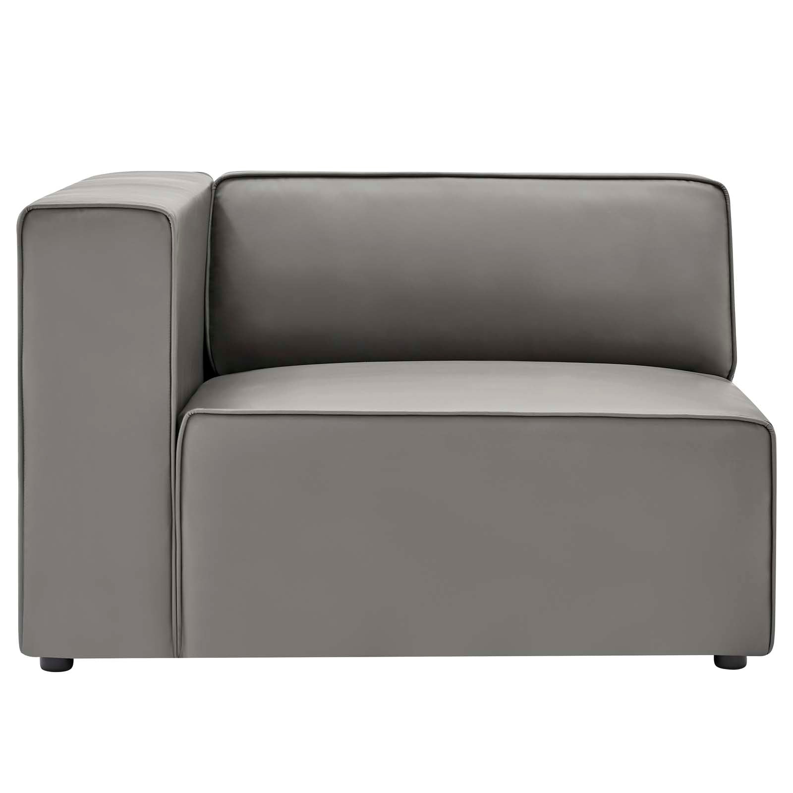 Modway Sectional Sofas - Mingle Vegan Leather 2-Piece Sectional Sofa Loveseat Gray