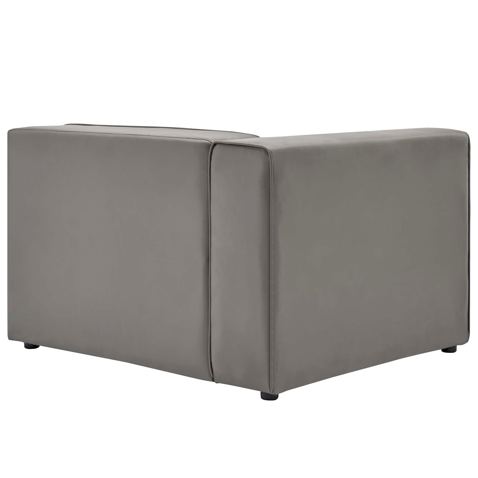 Modway Sectional Sofas - Mingle Vegan Leather 2-Piece Sectional Sofa Loveseat Gray