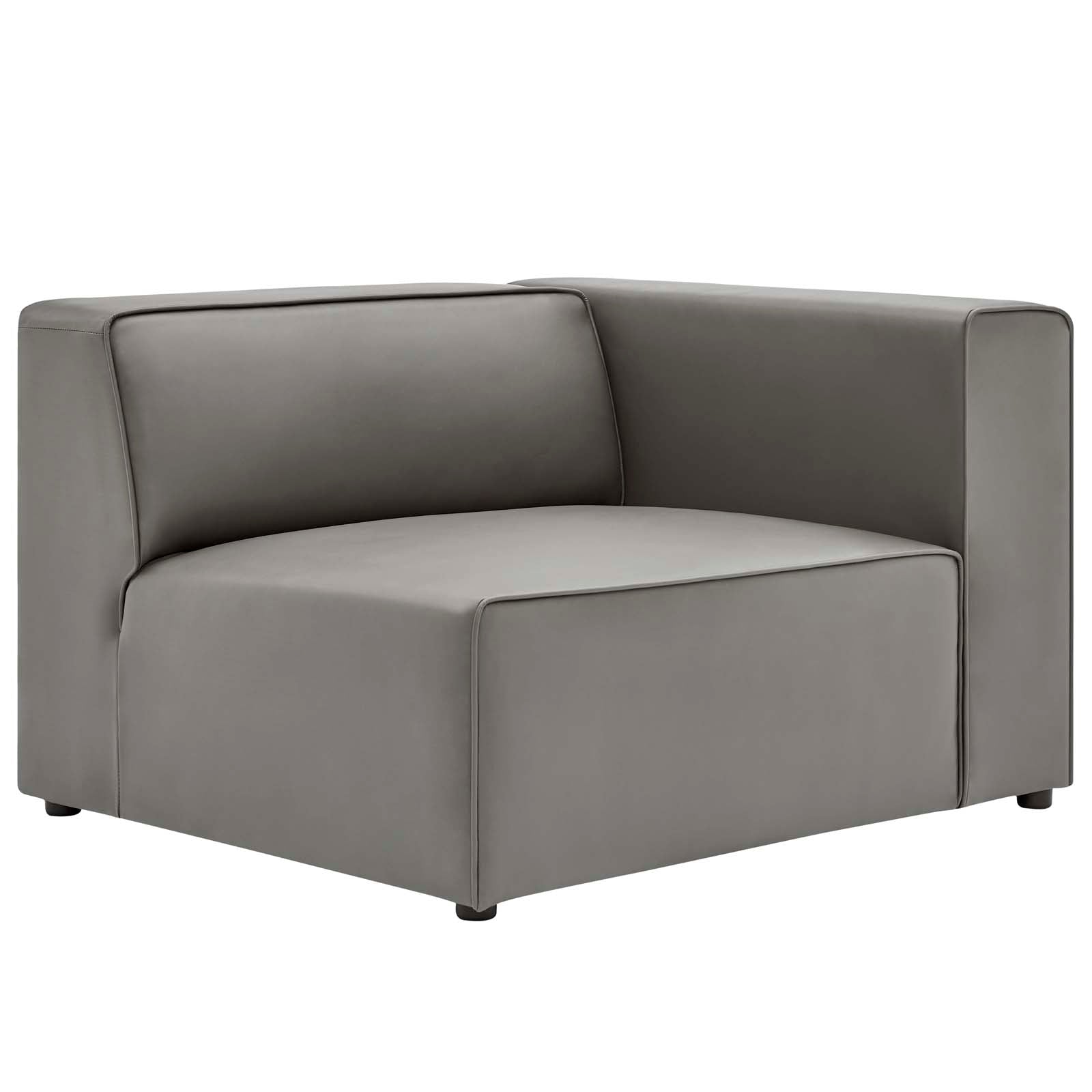 Modway Sectional Sofas - Mingle Vegan Leather 2-Piece Sectional Sofa Loveseat Gray