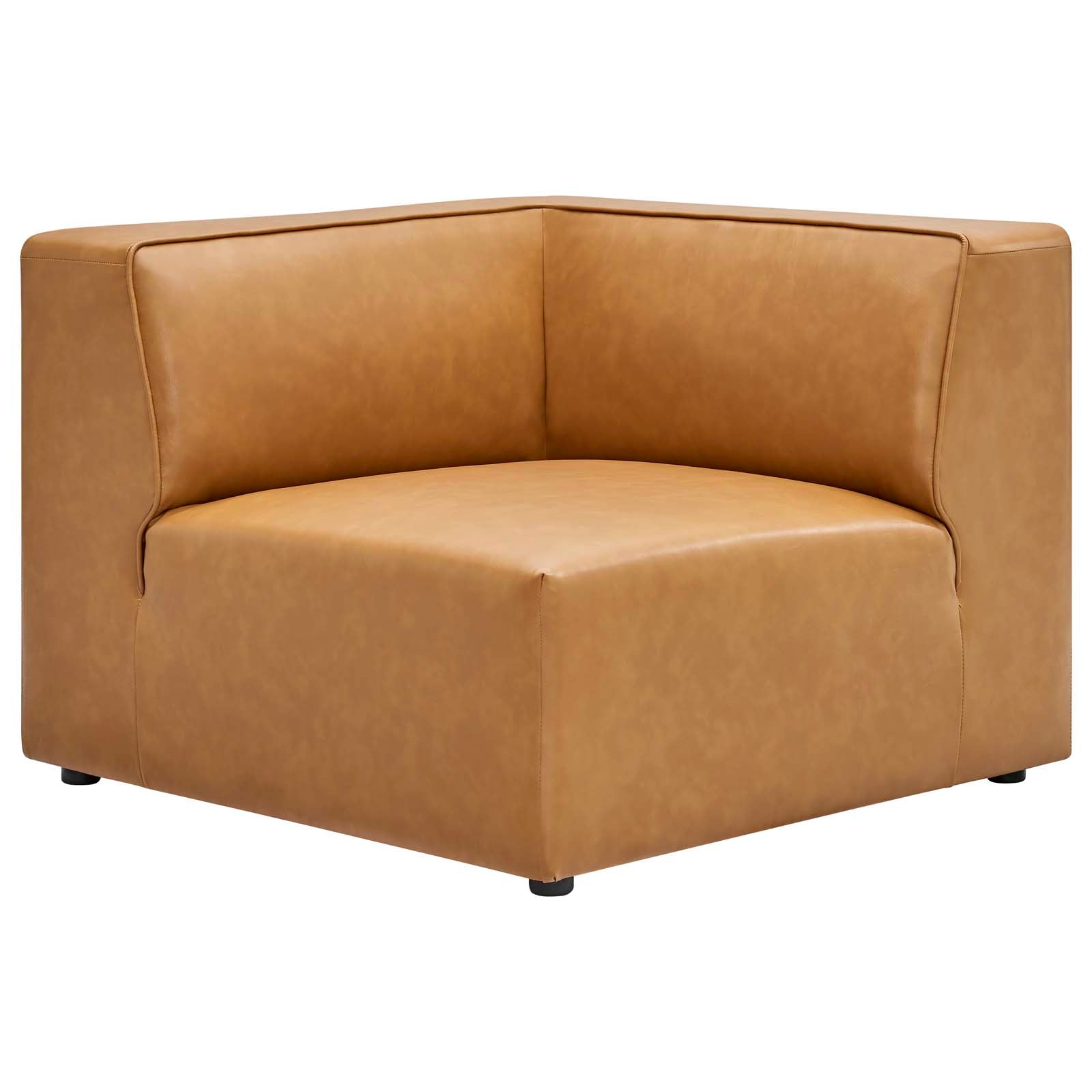 Modway Sectional Sofas - Mingle Vegan Leather 7-Piece Sectional Sofa Tan