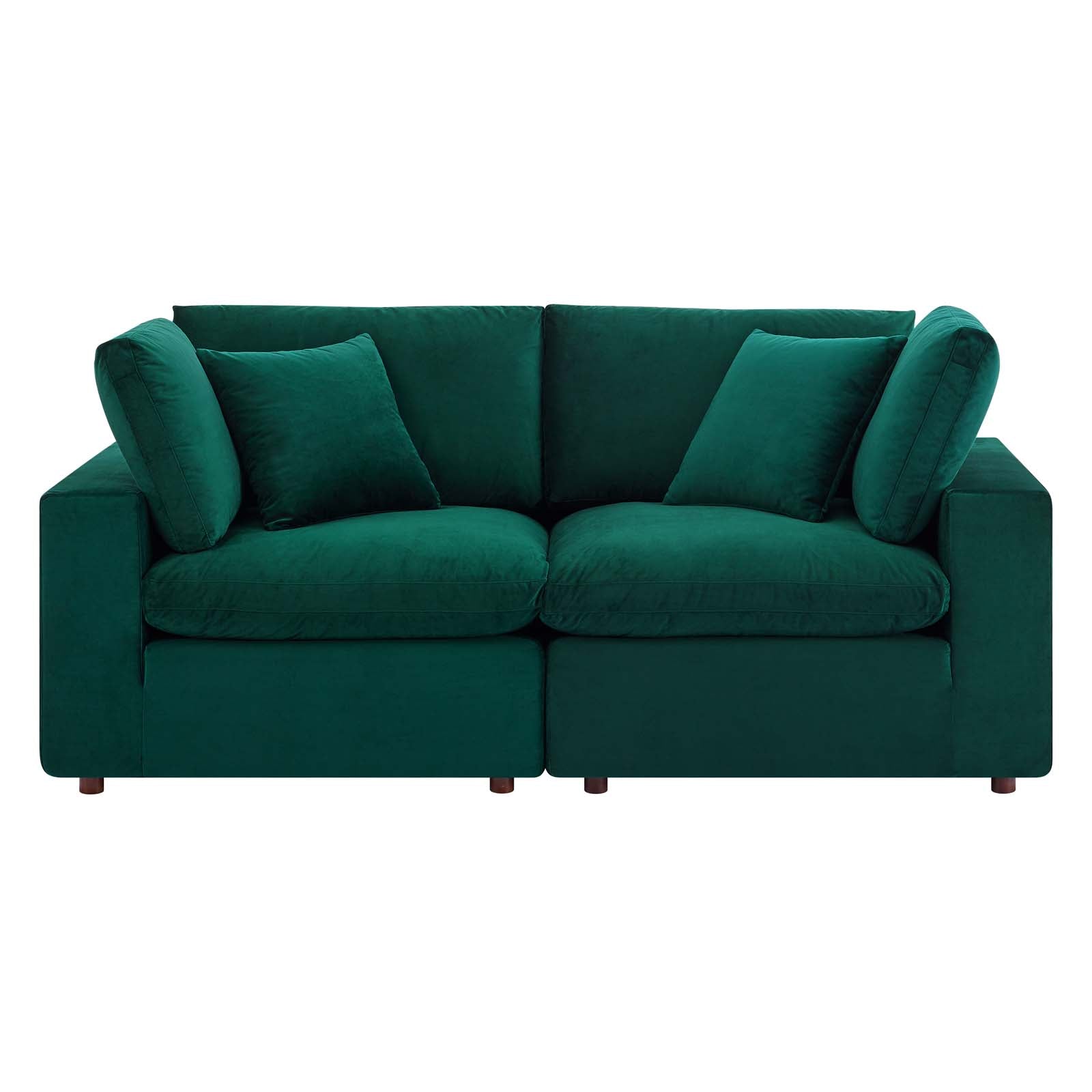 Modway Loveseats - Commix Down Filled Overstuffed Performance Velvet Loveseat Green