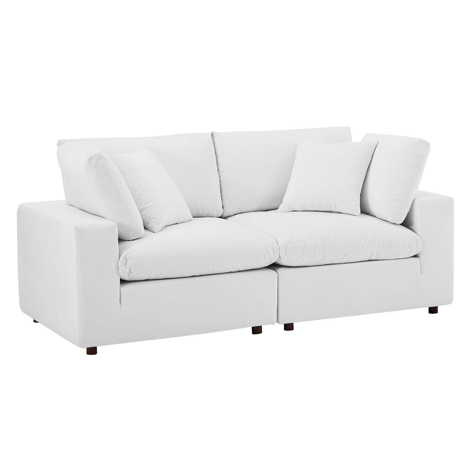 Modway Loveseats - Commix Down Filled Overstuffed Performance Velvet Loveseat White