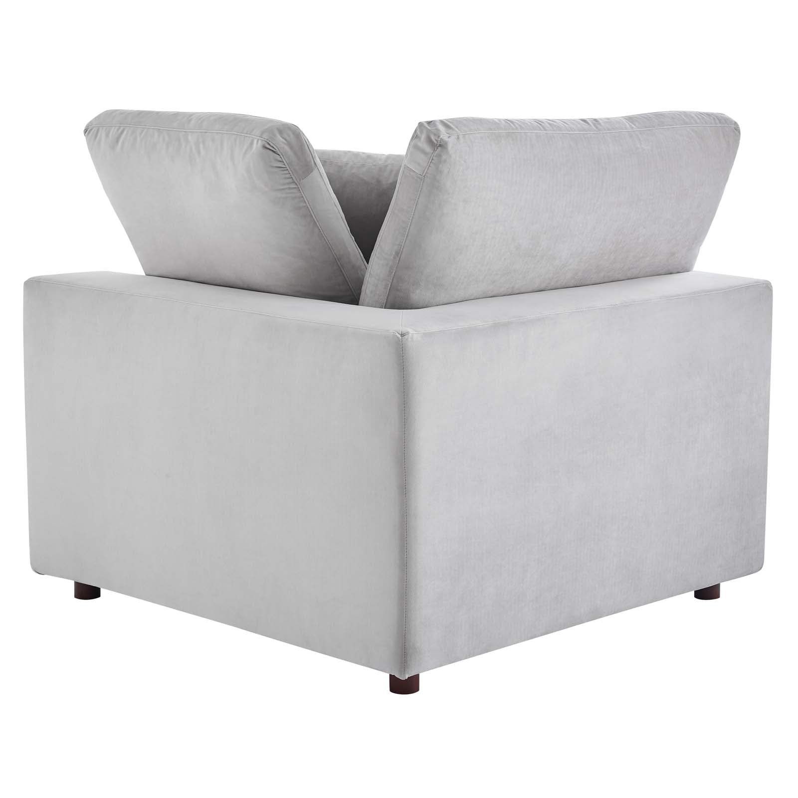Modway Sofas & Couches - Commix Down Filled Overstuffed Performance Velvet 3-Seater Sofa Light Gray