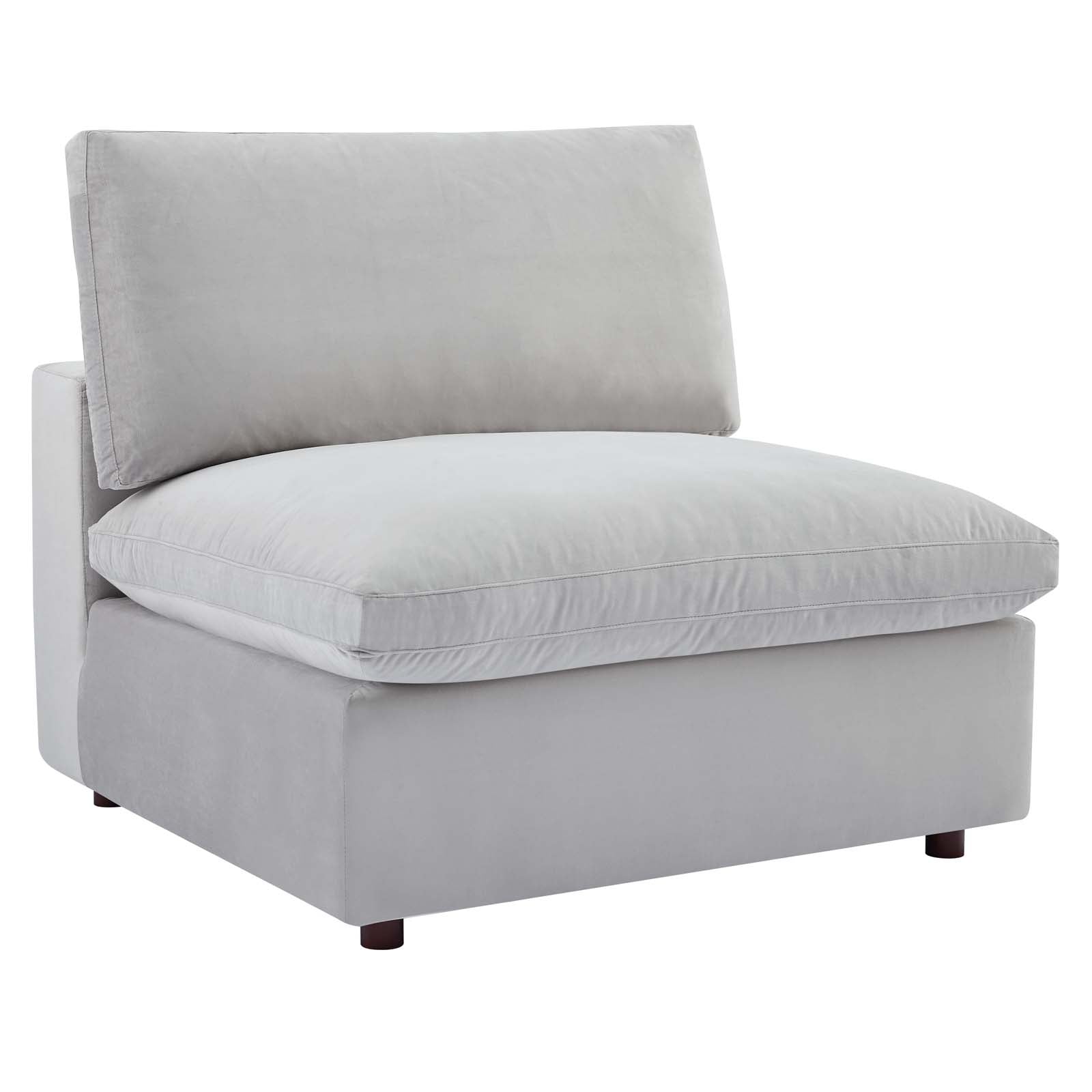 Modway Sofas & Couches - Commix Down Filled Overstuffed Performance Velvet 3-Seater Sofa Light Gray
