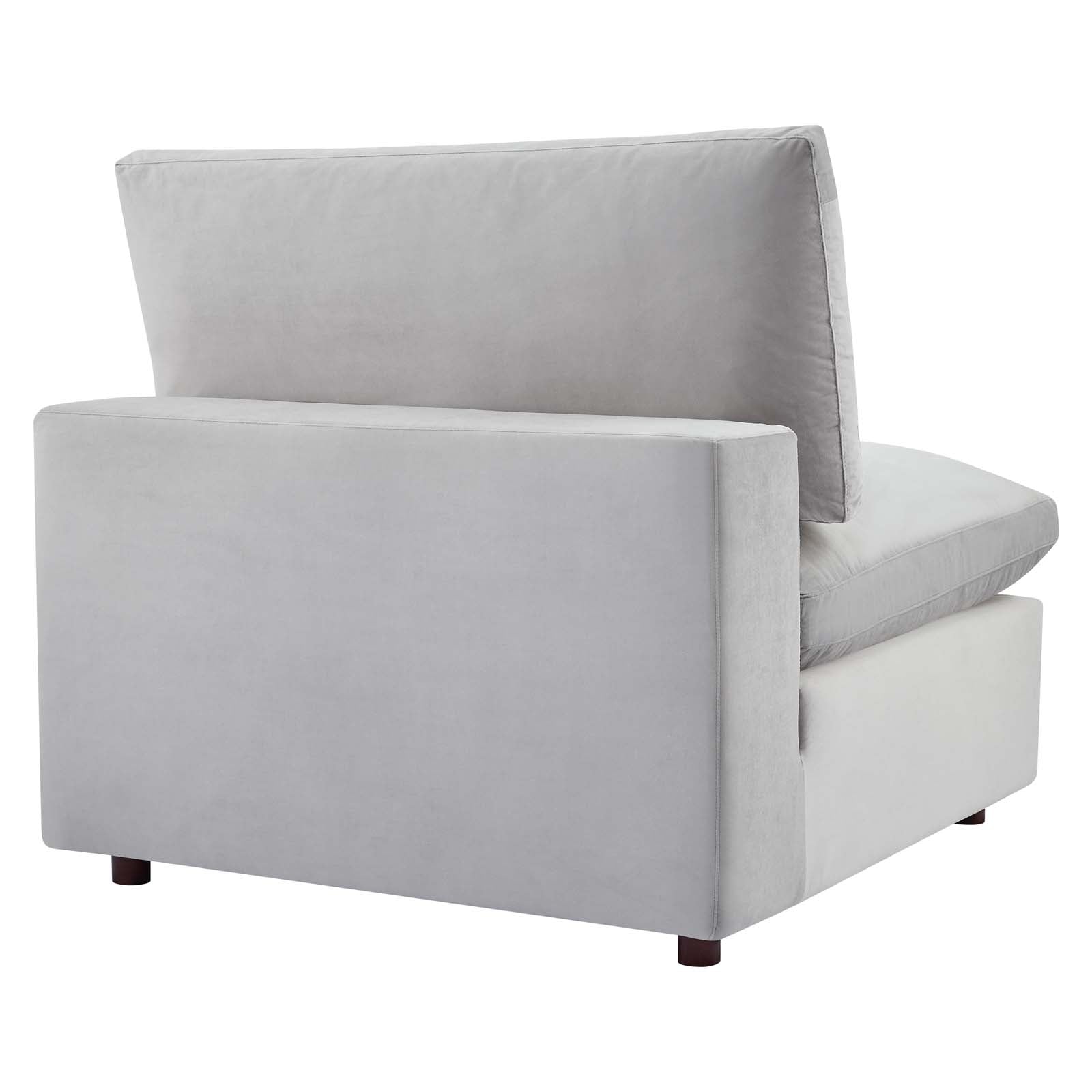 Modway Sofas & Couches - Commix Down Filled Overstuffed Performance Velvet 3-Seater Sofa Light Gray