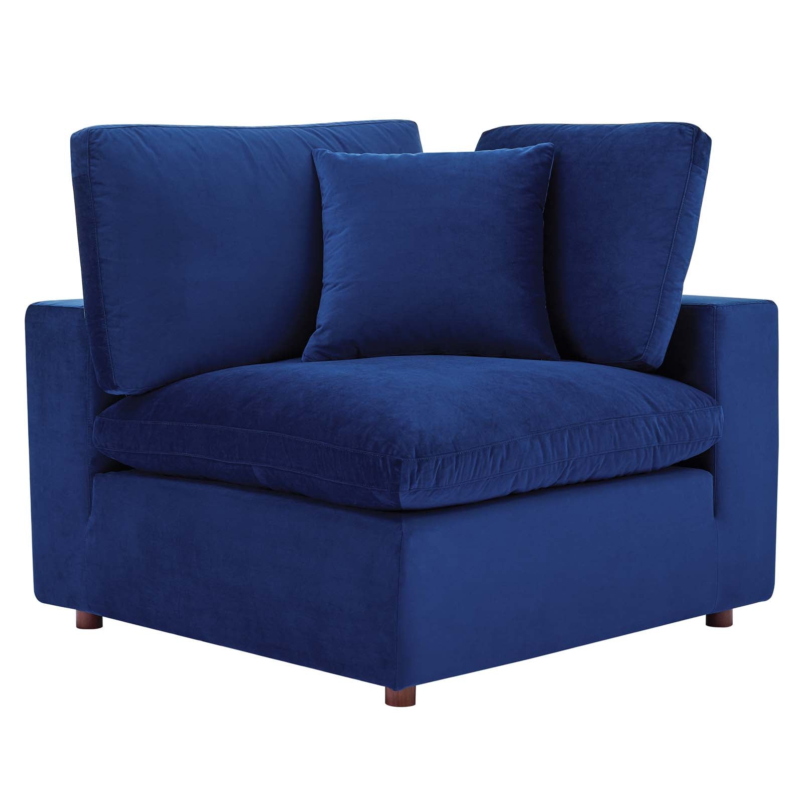 Modway Sofas & Couches - Commix Down Filled Overstuffed Performance Velvet 3-Seater Sofa Navy