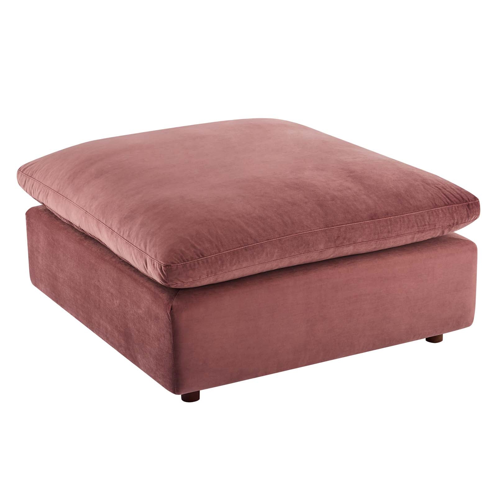 Modway Sectional Sofas - Commix Down Filled Overstuffed Performance Velvet 4-Piece Sectional Sofa Dusty Rose