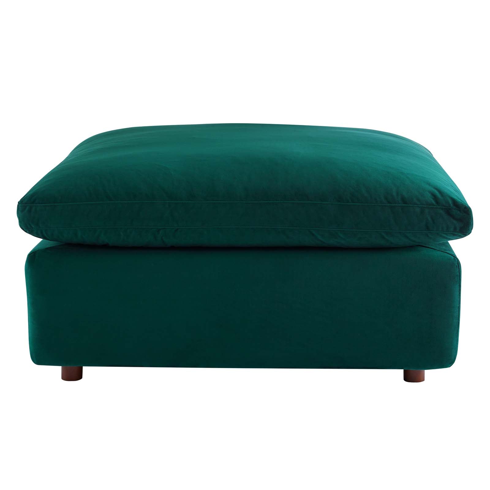 Modway Sectional Sofas - Commix Down Filled Overstuffed Performance Velvet 4 Piece Sectional Sofa Green