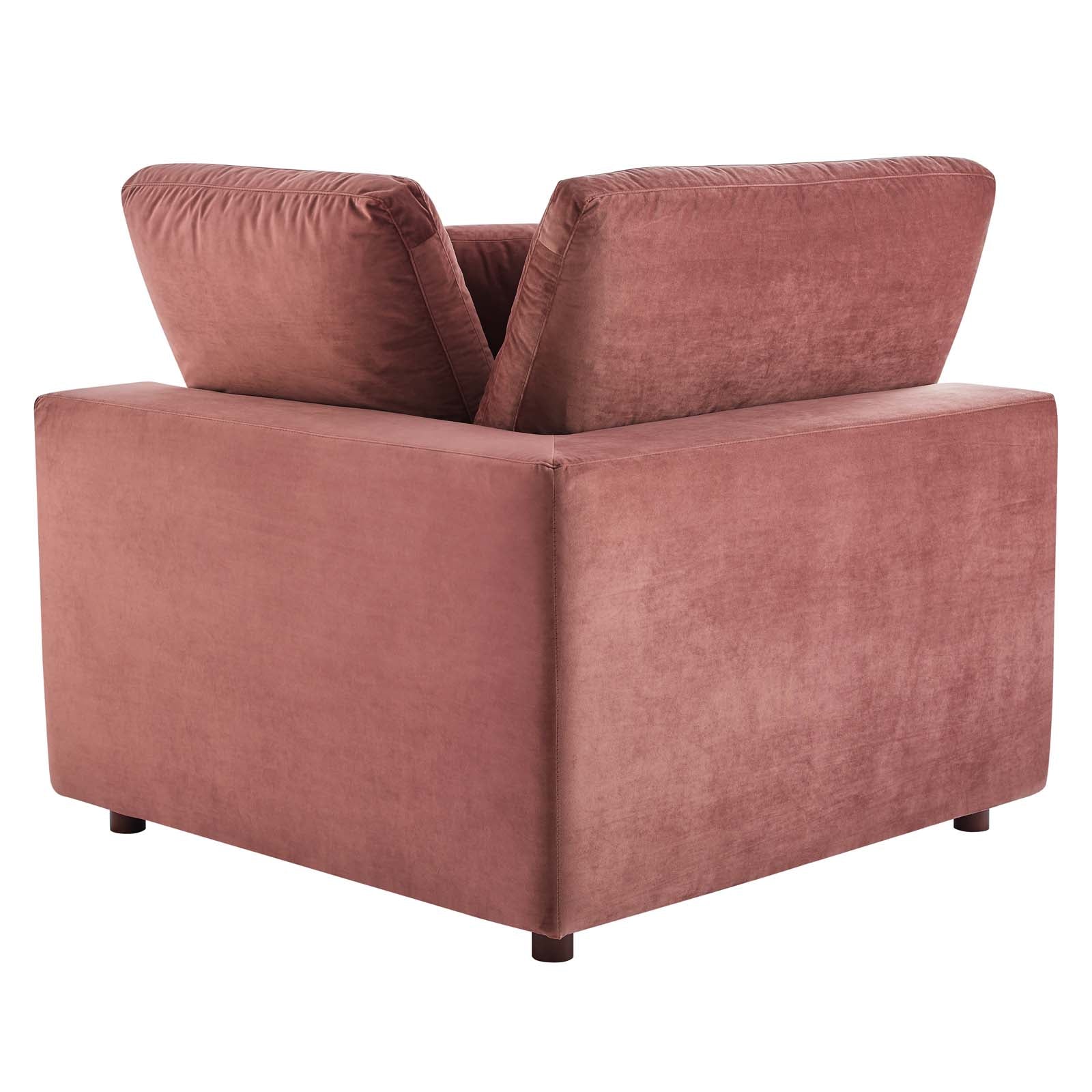 Modway Sectional Sofas - Commix Down Filled Overstuffed Performance Velvet 4-Seater Sofa Dusty Rose
