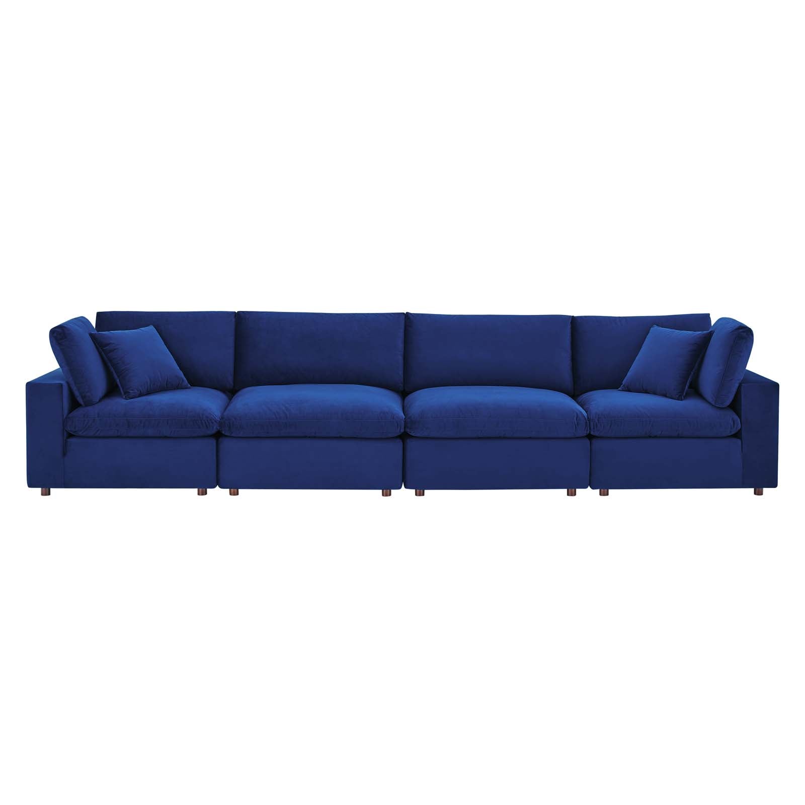 Modway Sofas & Couches - Commix Down Filled Overstuffed Performance Velvet 4-Seater Sofa Navy