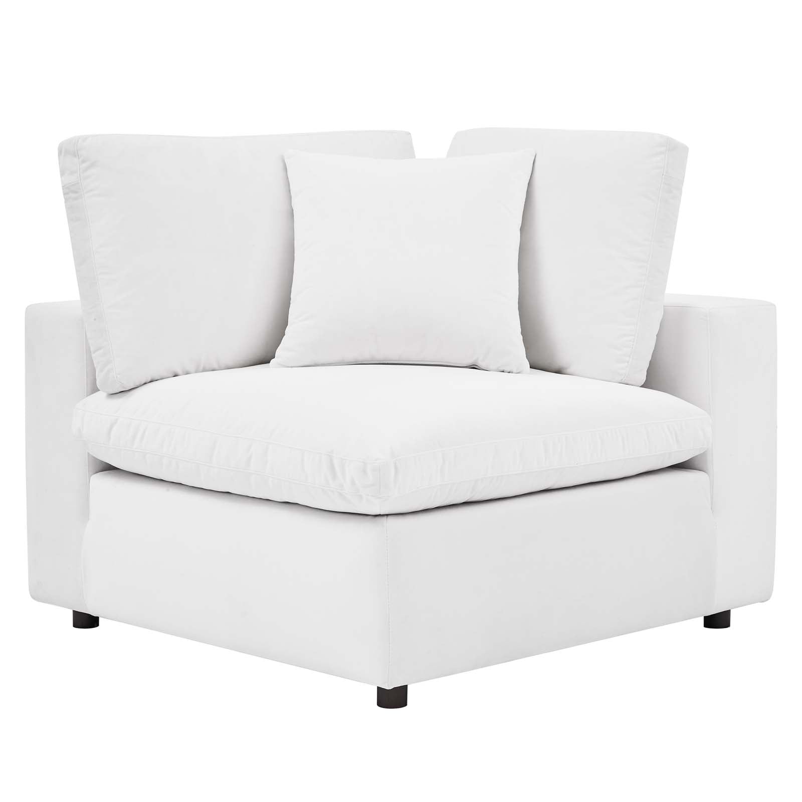 Modway Sectional Sofas - Commix Down Filled Overstuffed Performance Velvet 4-Seater Sofa White