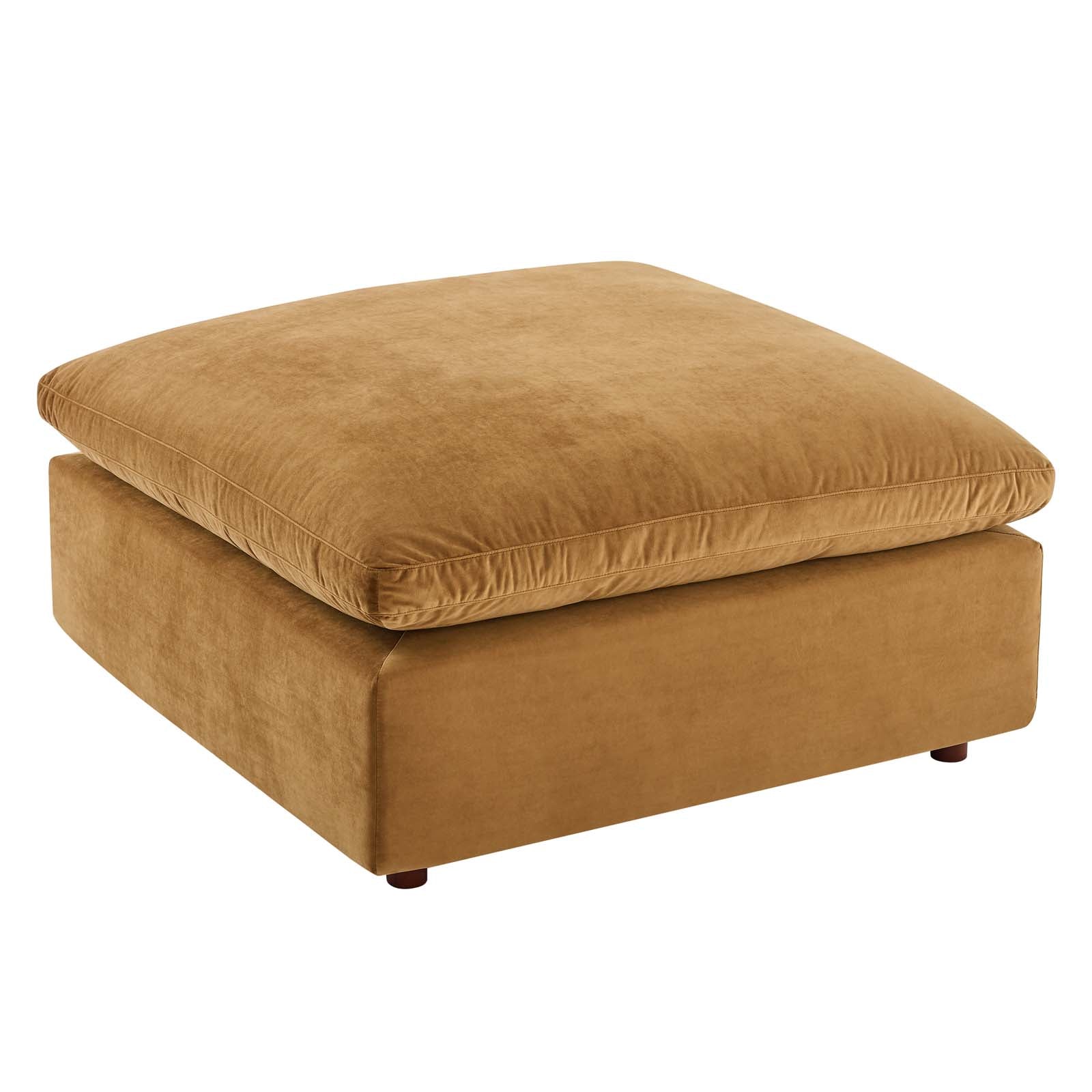 Modway Sectional Sofas - Commix Down Overstuffed Performance Velvet 5 Piece Sectional Sofa Cognac 158"