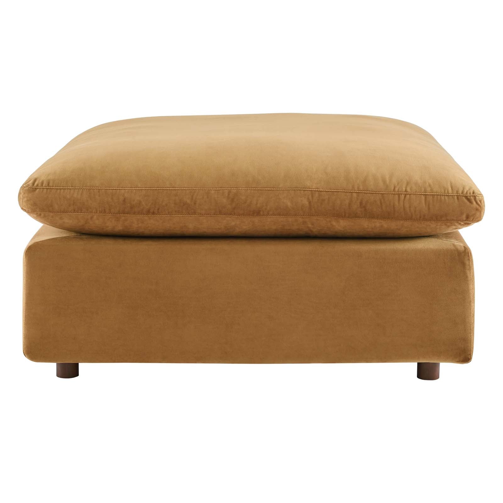 Modway Sectional Sofas - Commix Down Overstuffed Performance Velvet 5 Piece Sectional Sofa Cognac 158"
