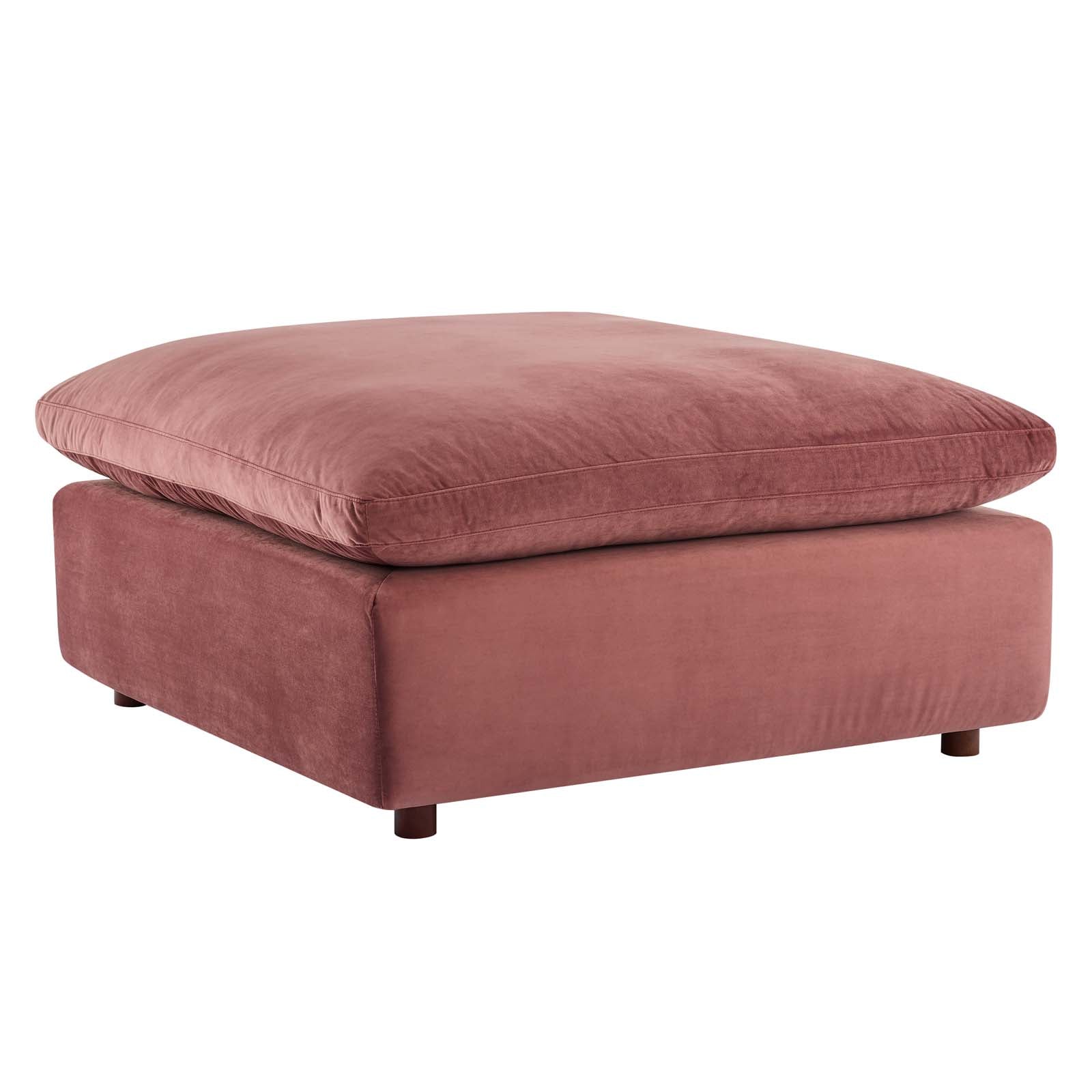 Modway Sectional Sofas - Commix Down Filled Overstuffed 35 " H Performance Velvet 5-Piece Sectional Sofa Dusty Rose
