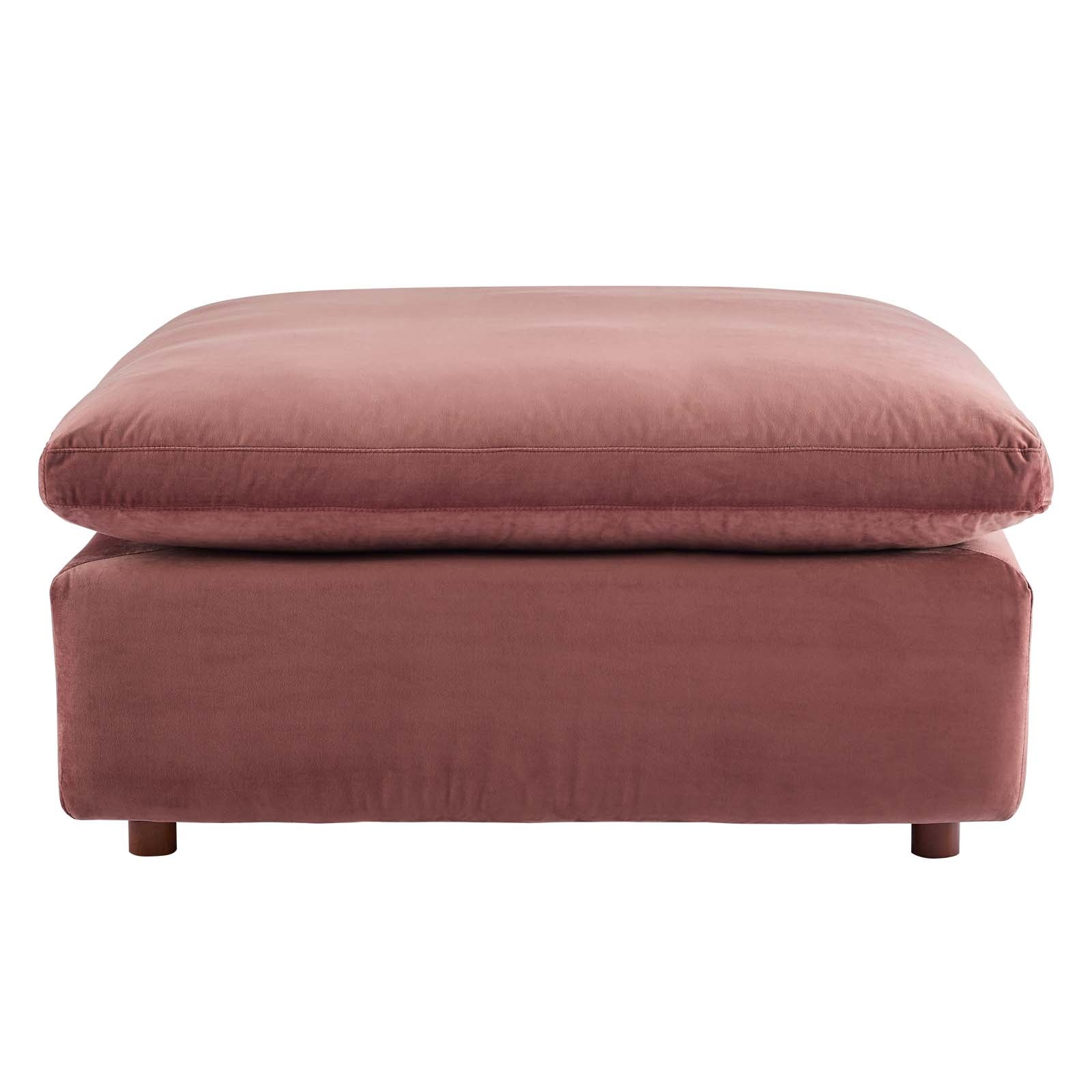 Modway Sectional Sofas - Commix Down Filled Overstuffed 35 " H Performance Velvet 5-Piece Sectional Sofa Dusty Rose