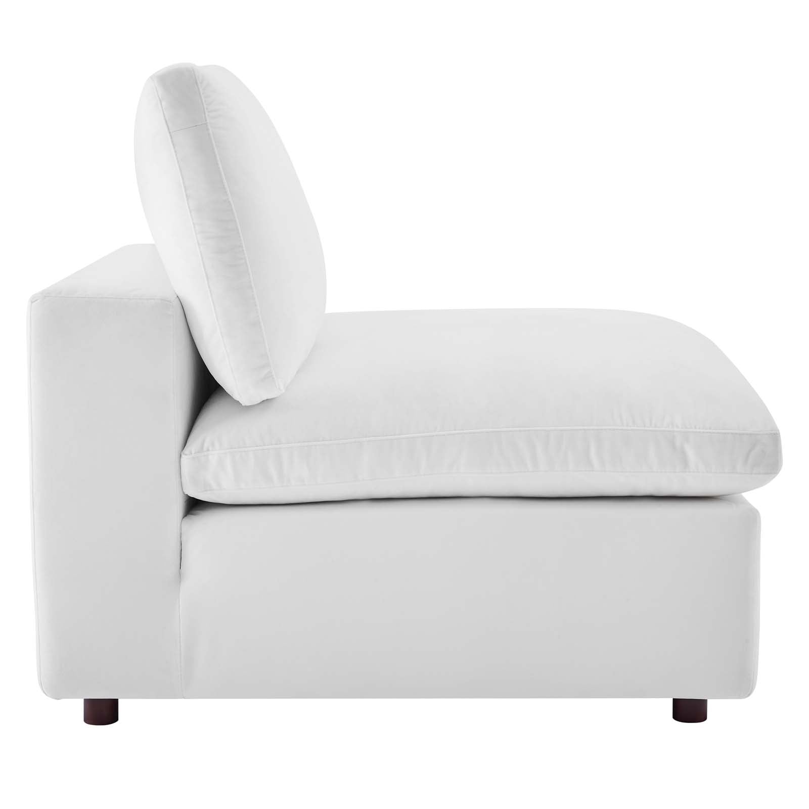 Modway Sectional Sofas - Commix Down Filled Overstuffed Performance 35 " H Velvet 5-Piece Sectional Sofa White
