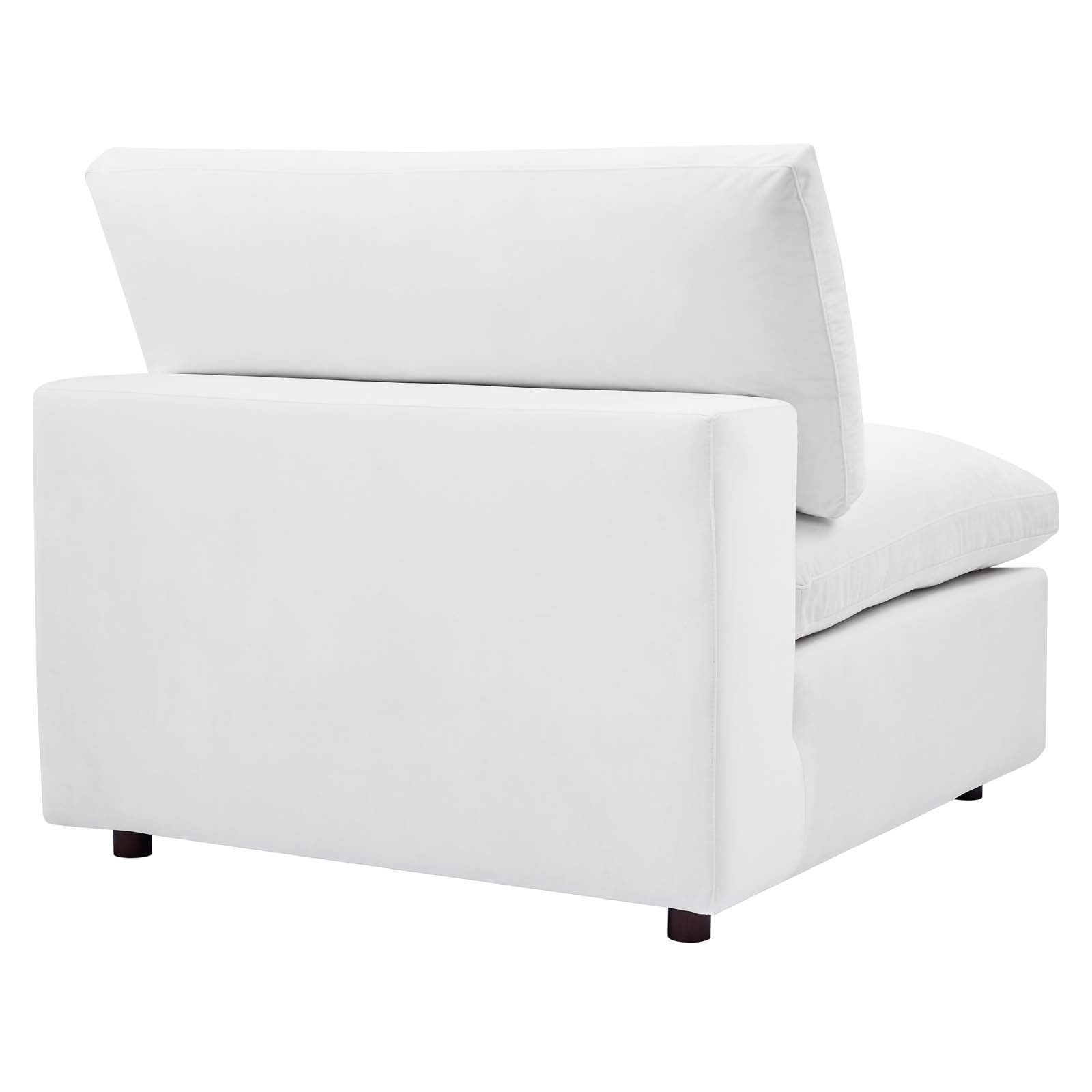 Modway Sectional Sofas - Commix Down Filled Overstuffed Performance 35 " H Velvet 5-Piece Sectional Sofa White