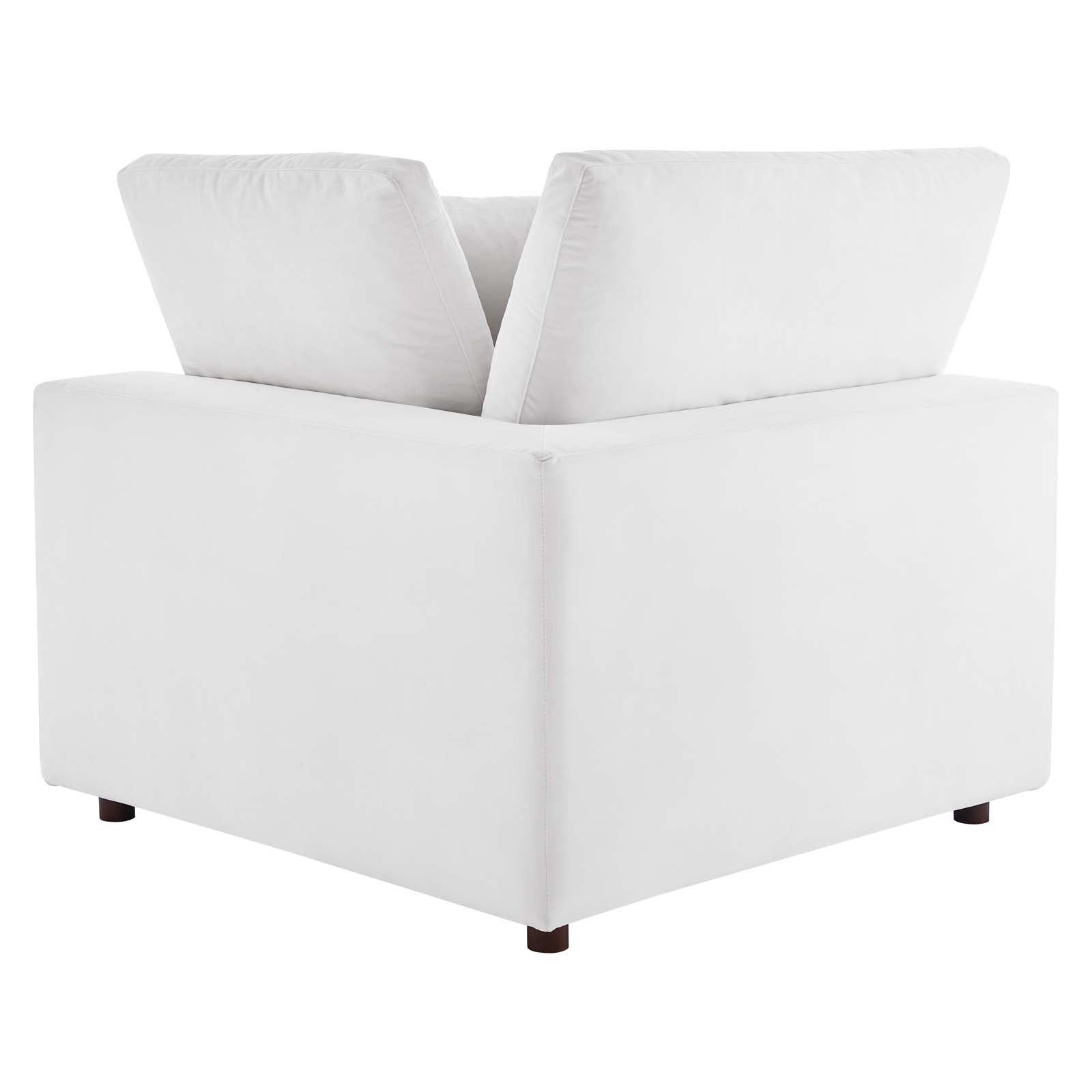 Modway Sectional Sofas - Commix Down Filled Overstuffed Performance 35 " H Velvet 5-Piece Sectional Sofa White