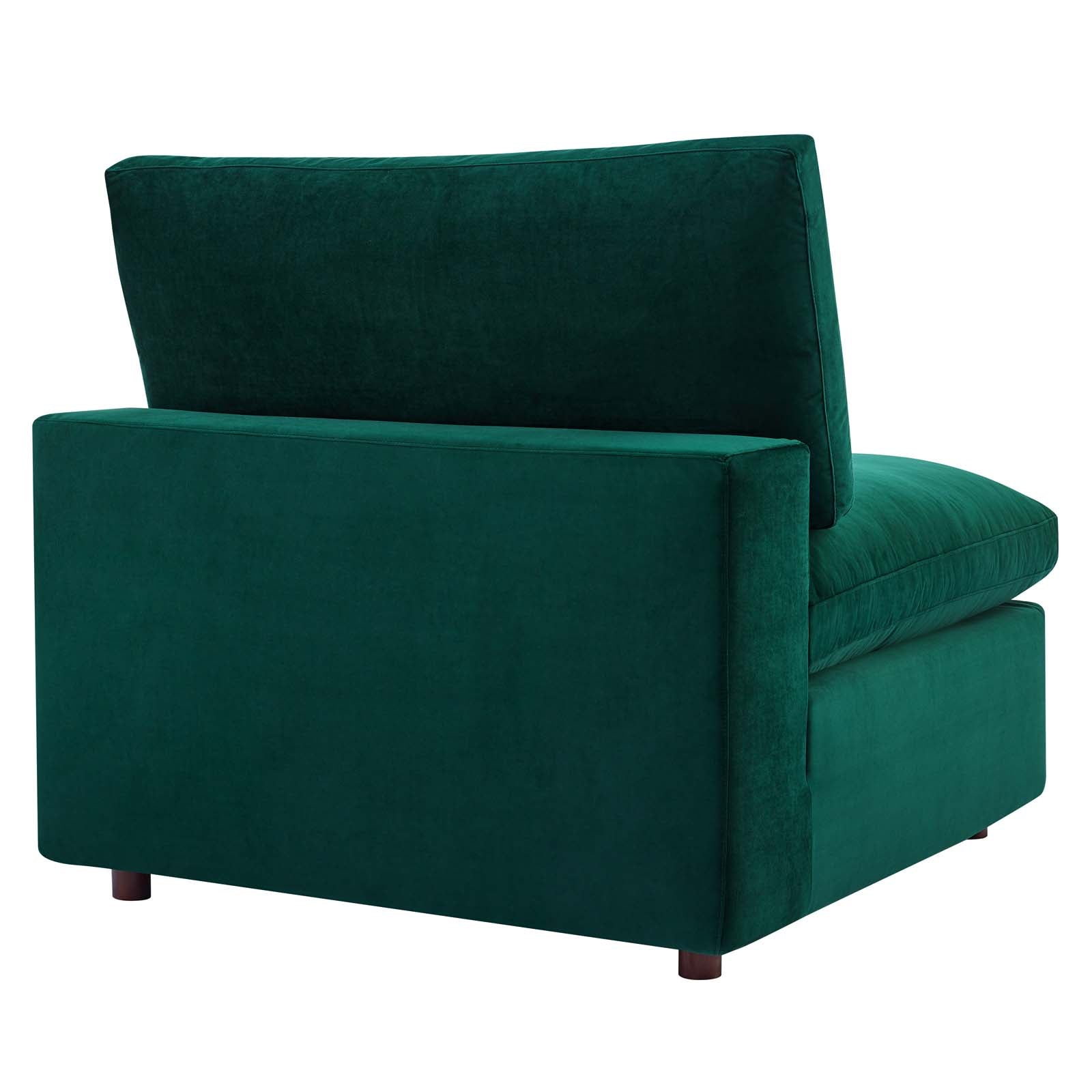 Modway Sectional Sofas - Commix Overstuffed Performance Velvet 6-Piece Sectional Sofa Green