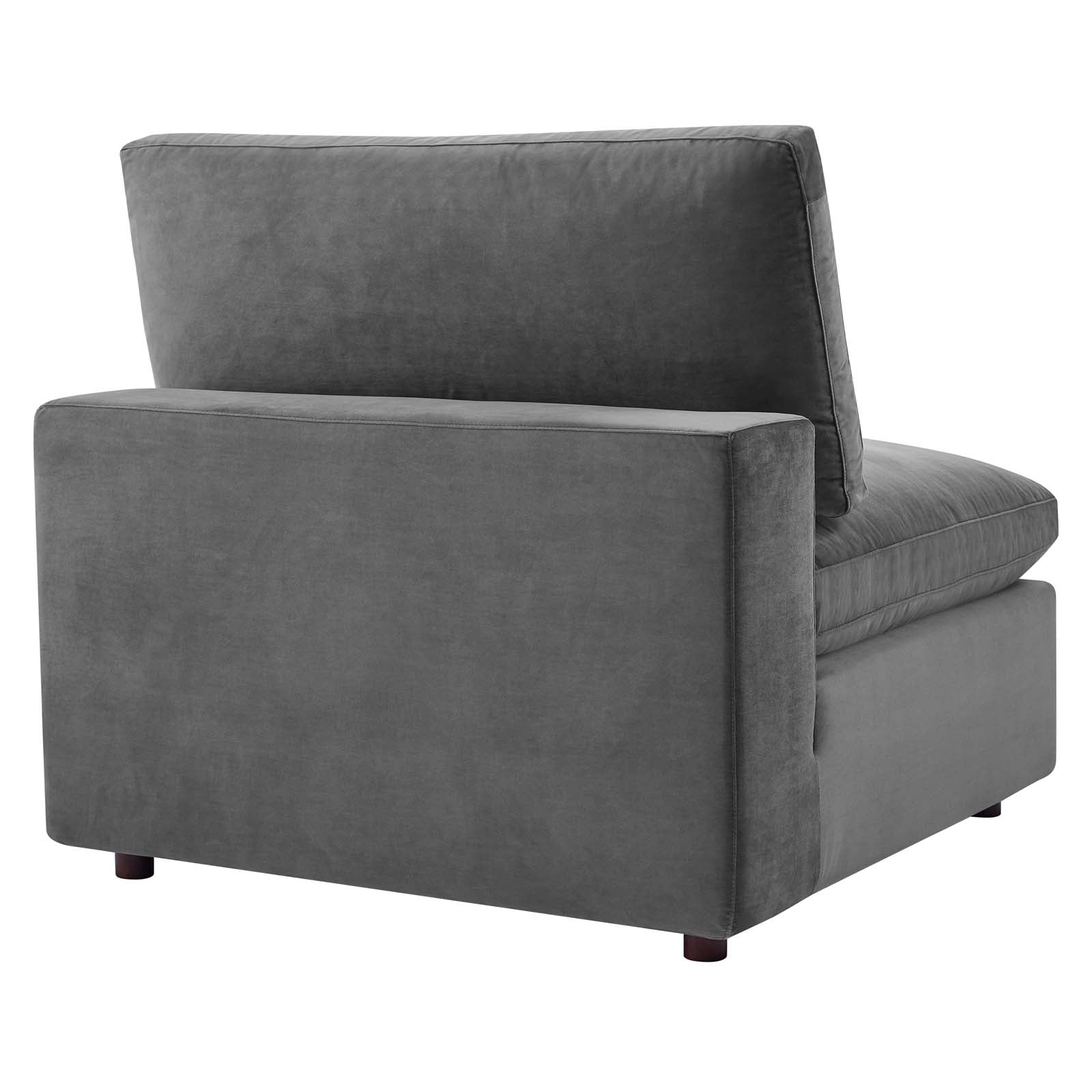 Modway Sectional Sofas - Commix Down Filled Overstuffed Performance Velvet 35" H 6-Piece Sectional Sofa Gray