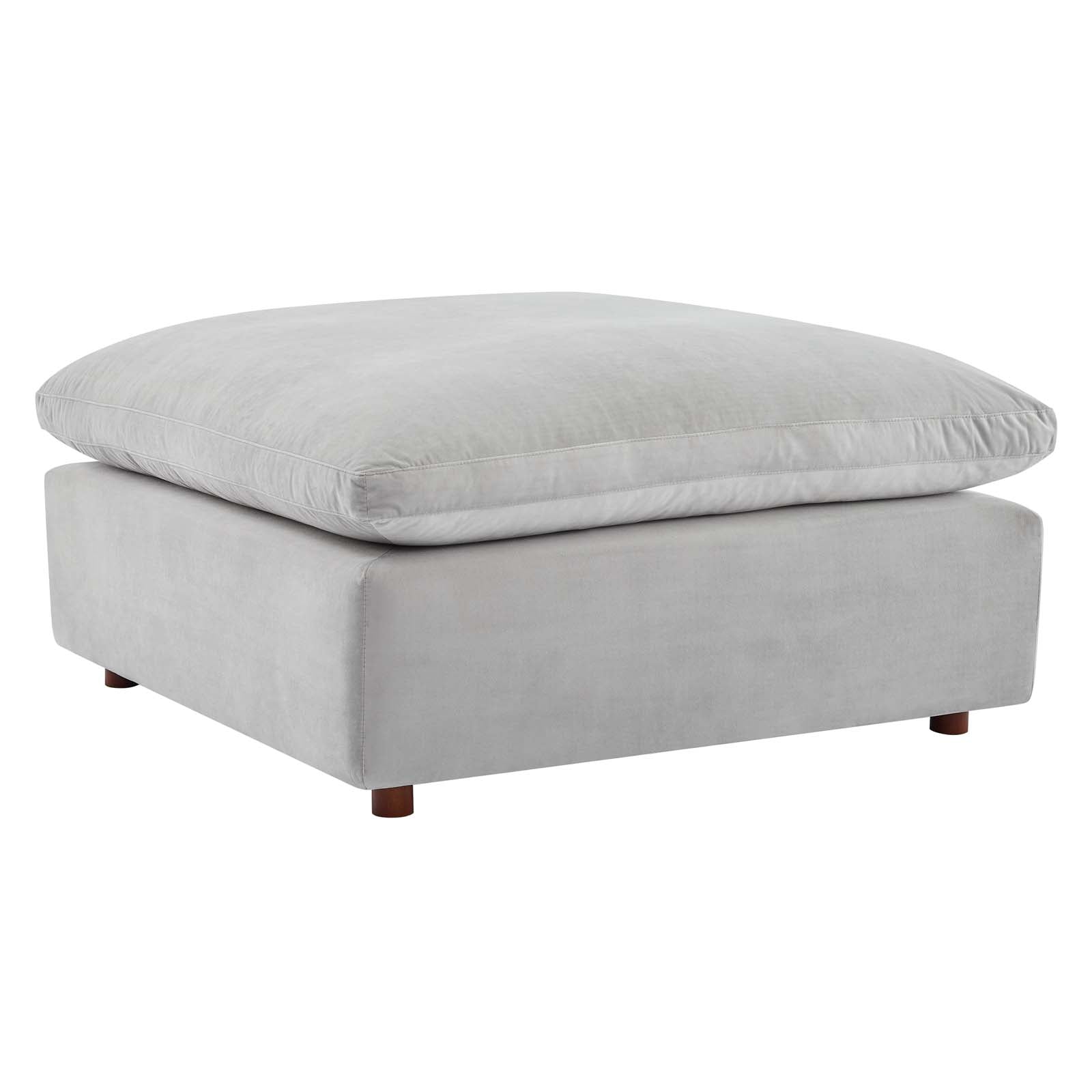 Modway Sectional Sofas - Commix Down Overstuffed Performance Velvet 6-Piece Sectional Sofa Light Gray