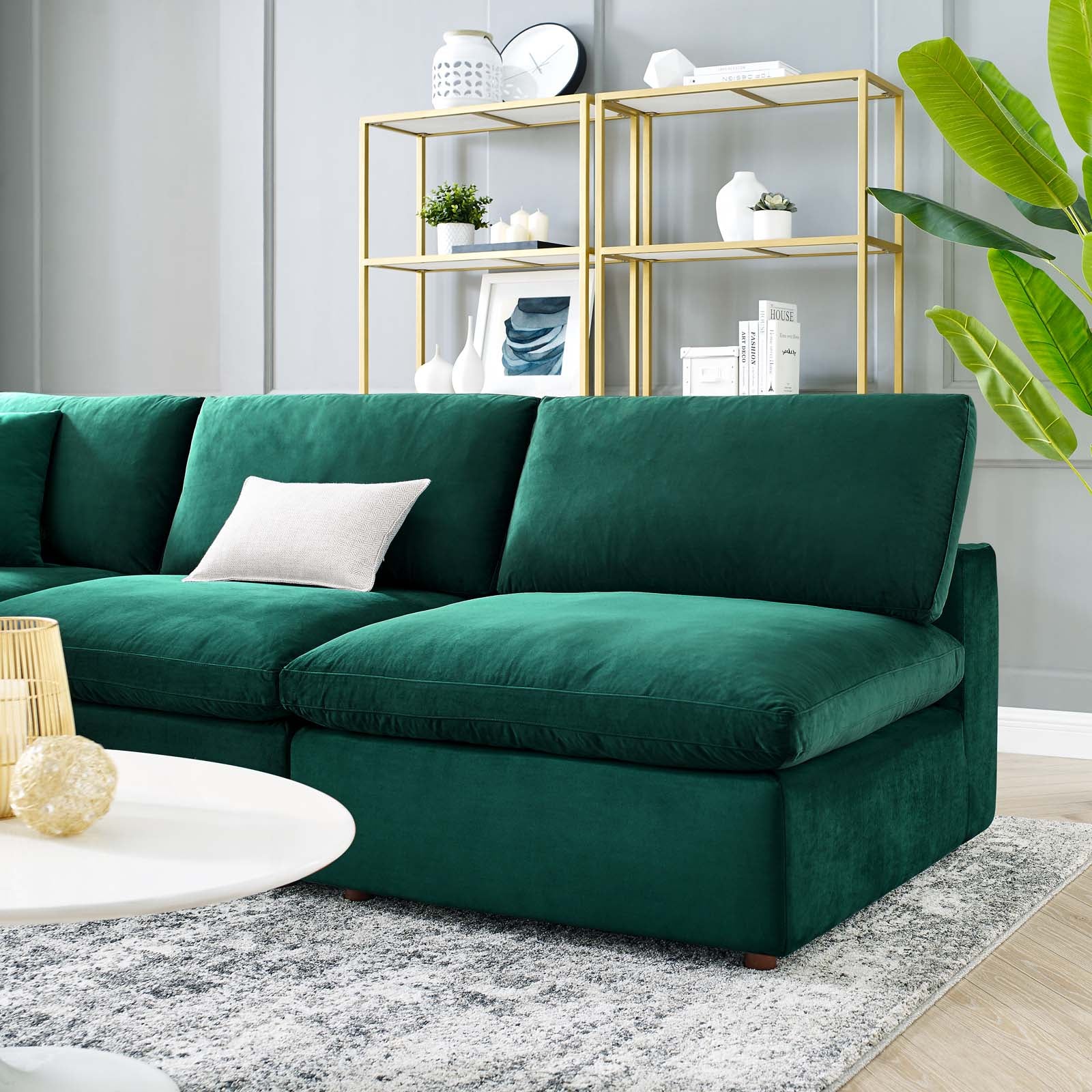 5 Piece Sectional Sofa Green