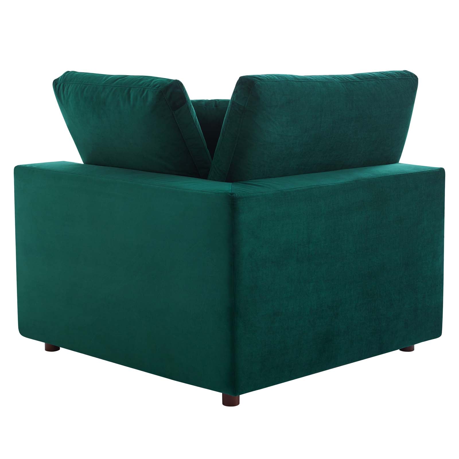 Modway Sectional Sofas - Commix Down Filled Overstuffed Performance Velvet 5-Piece Sectional Sofa Green