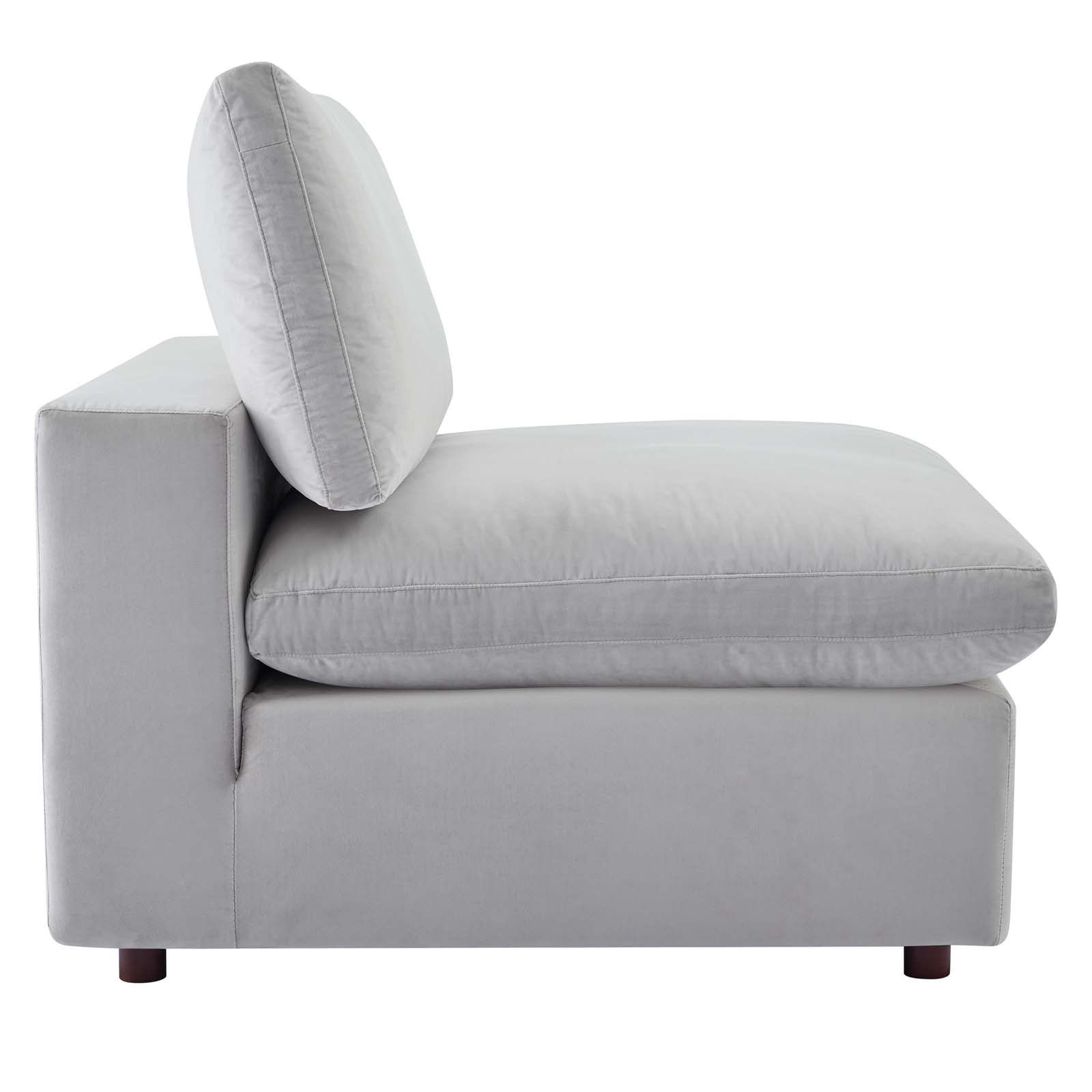 Modway Sectional Sofas - Commix Down Filled Overstuffed Performance Velvet 7 Piece Sectional Sofa Light Gray