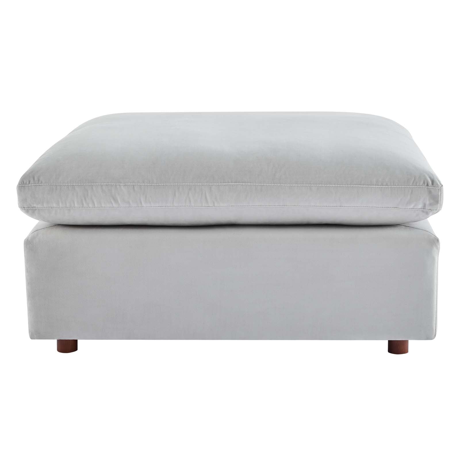 Modway Sectional Sofas - Commix Down Filled Overstuffed Performance Velvet 7 Piece Sectional Sofa Light Gray