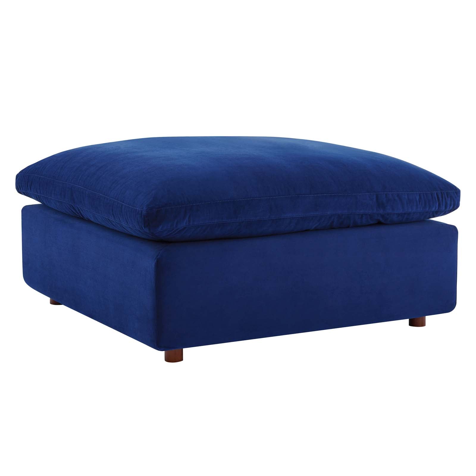 Modway Sectional Sofas - Commix Down Filled Overstuffed Performance Velvet 7-Piece Sectional Sofa Navy